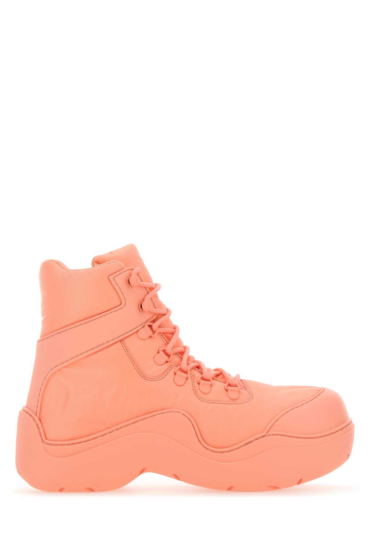 Shop Bottega Veneta Salmon Nylon And Rubber Puddle Bomber Ankle Boots In 6807