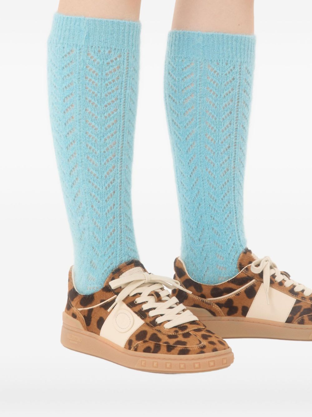 Valentino Garavani Upvillage Leopard Calf Hair Sneakers In Animal Print