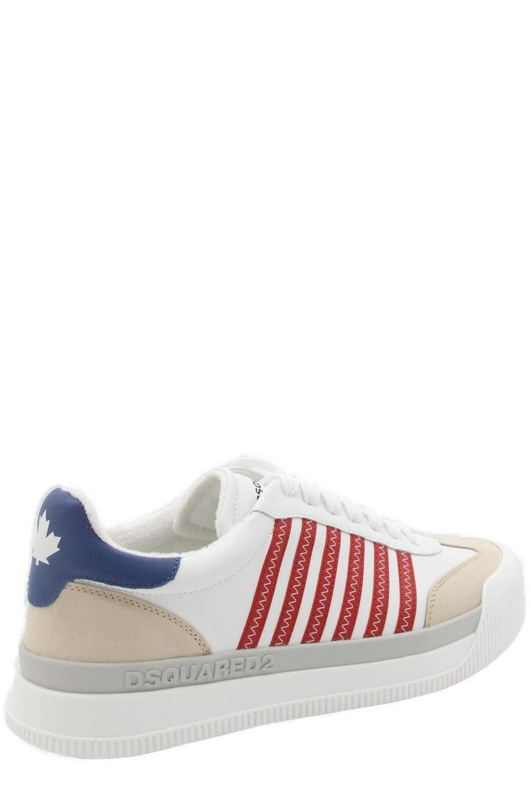 Shop Dsquared2 Boxer Stripe-detailed Lace-up Sneakers In White