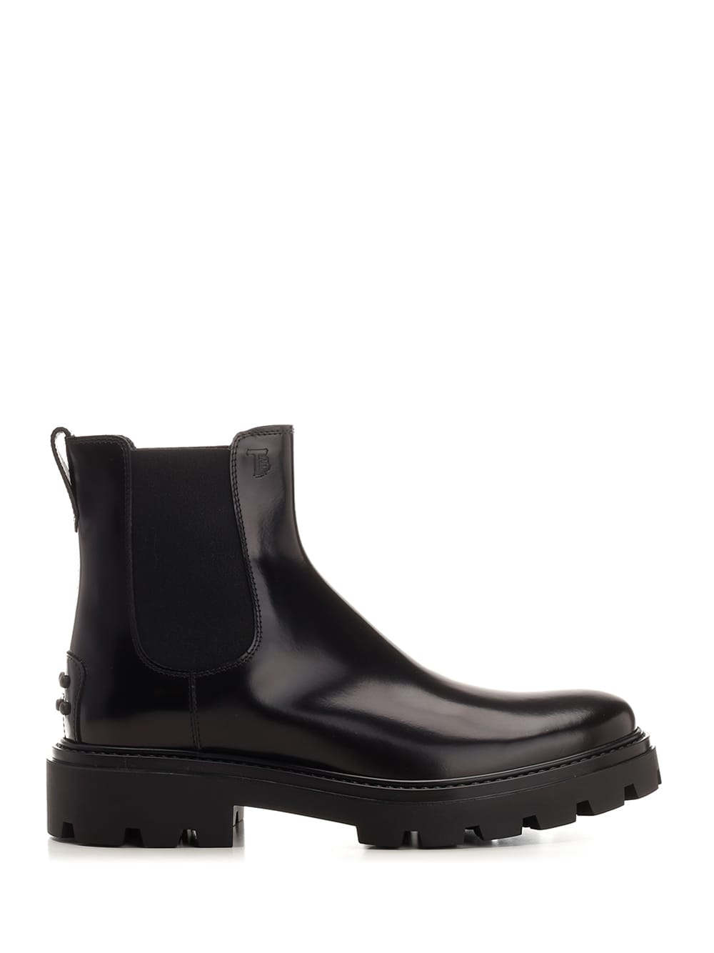 Shop Tod's Black Leather Ankle Boot In Nero