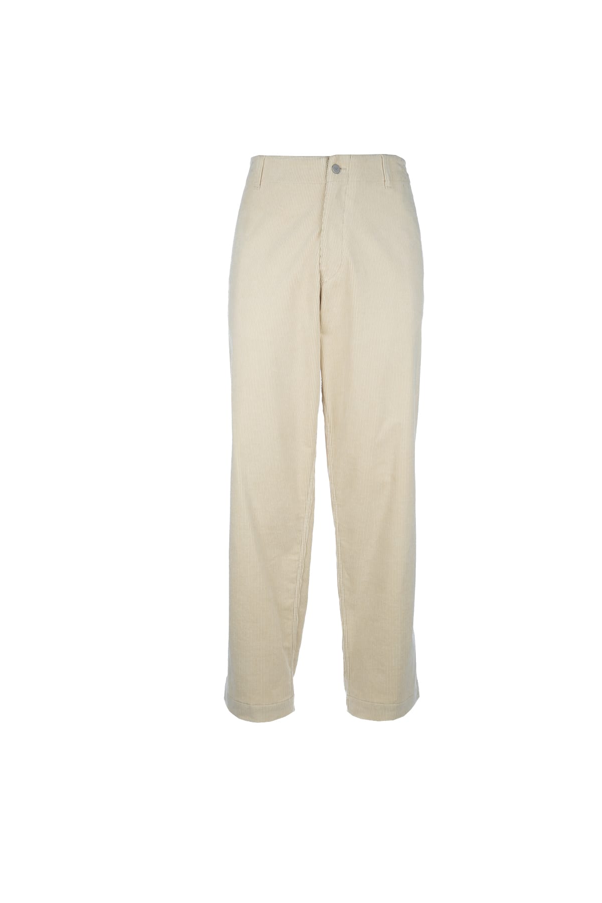 Emporio Armani Corduroy Trousers With Back Pockets And Belt Loops In Conchiglia