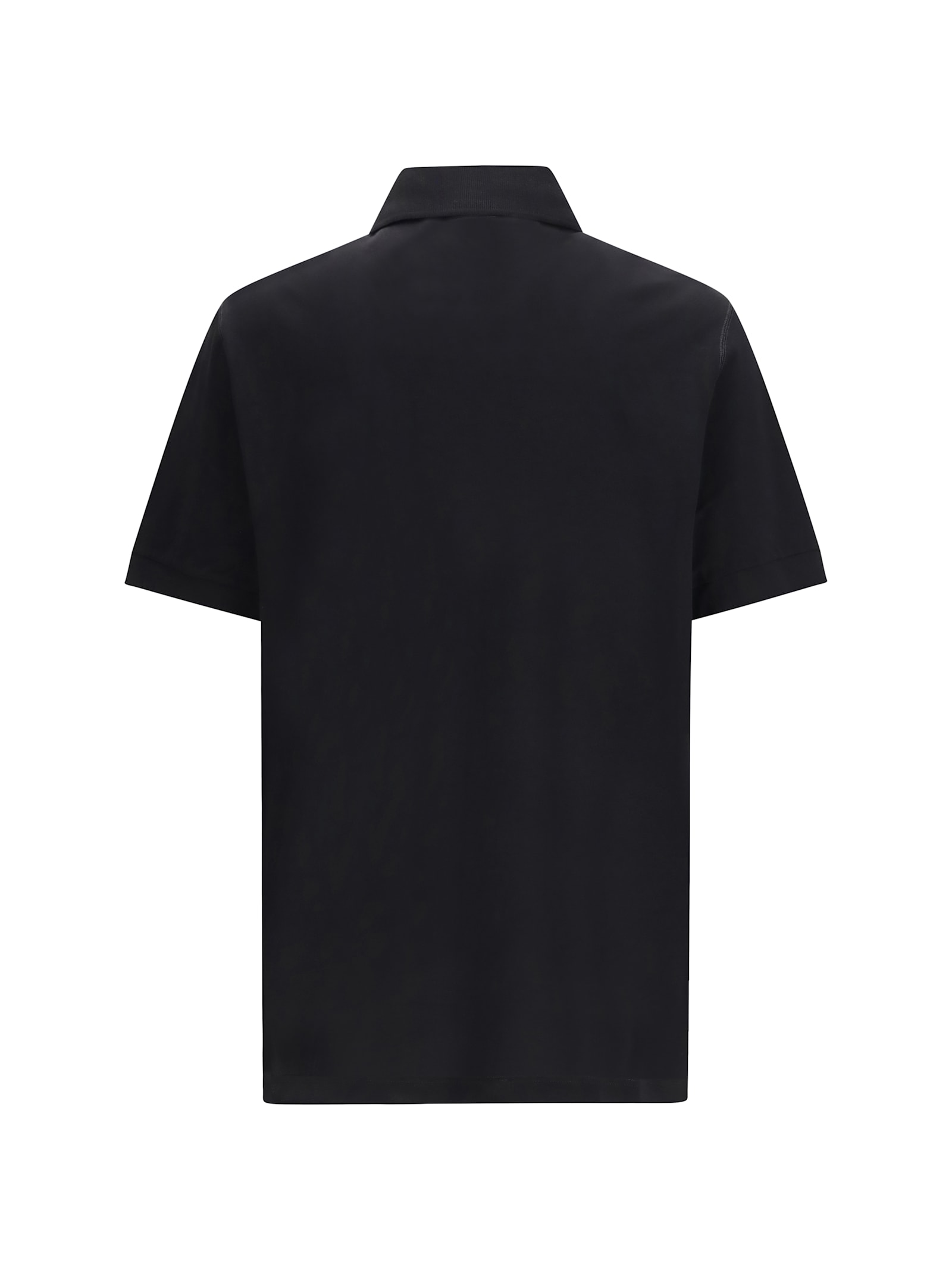 Dolce & Gabbana Piquet Polo Shirt With Logo Plate In Black