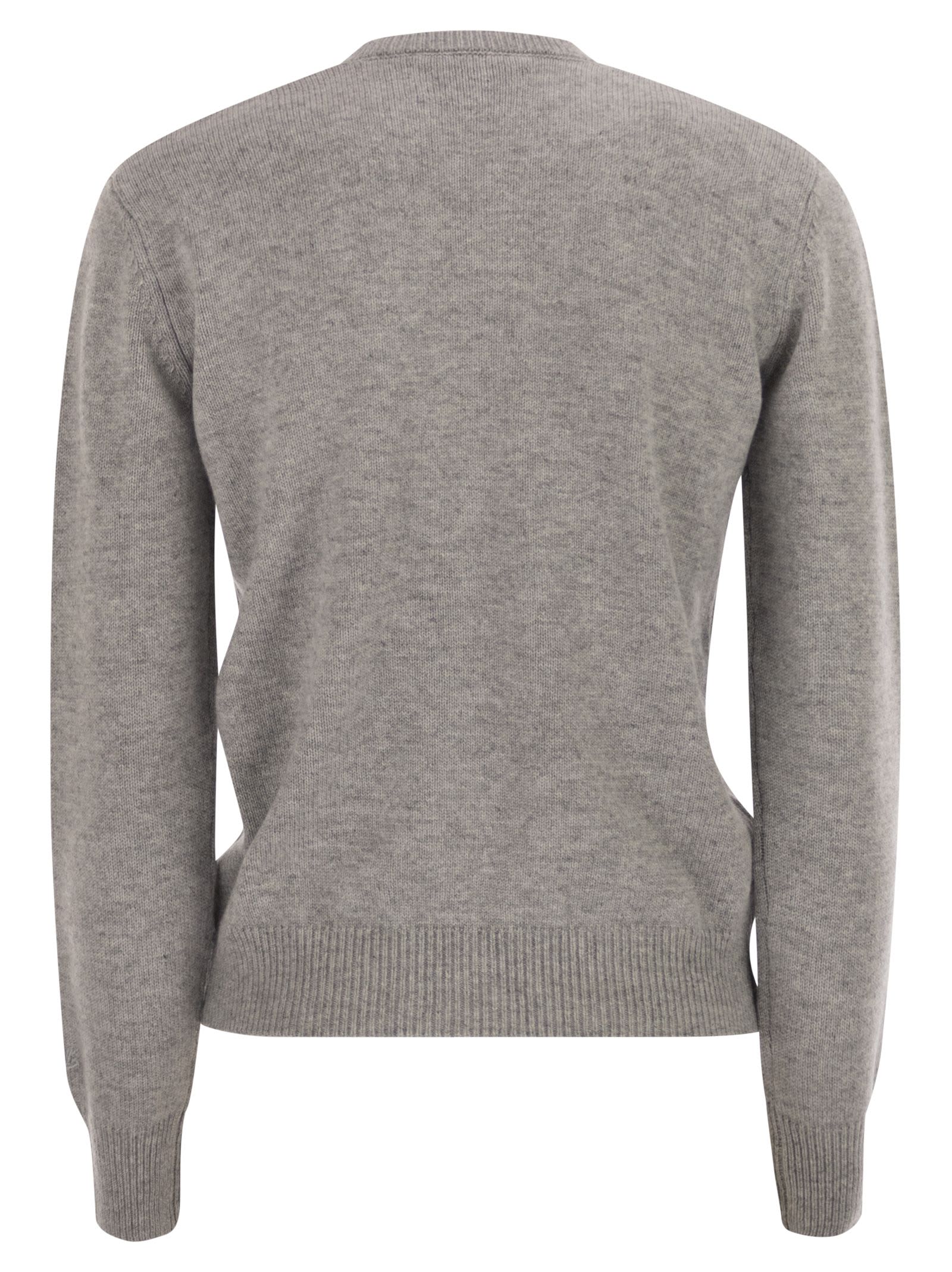 Mc2 Saint Barth Wool And Alpaca Blend Jumper With Lucky In Love Embroidery In Green