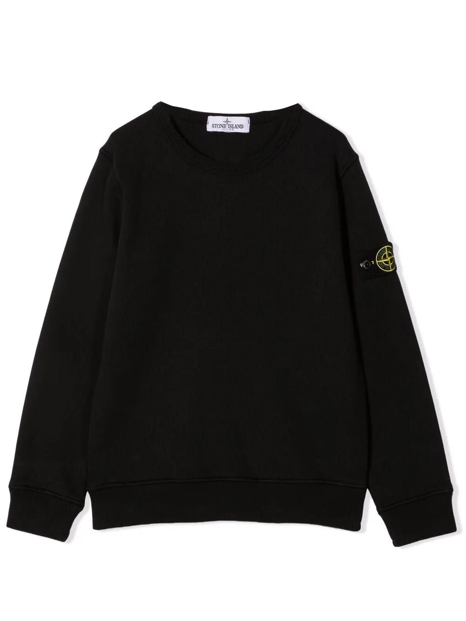 Stone Island Black Cotton Sweater