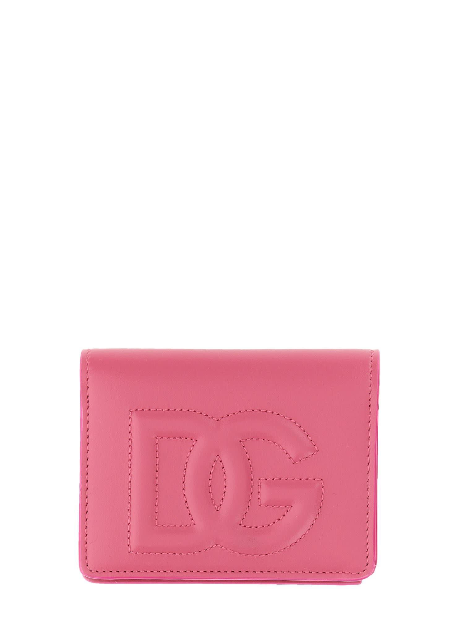 Dolce & Gabbana Wallet With Logo In Rosa