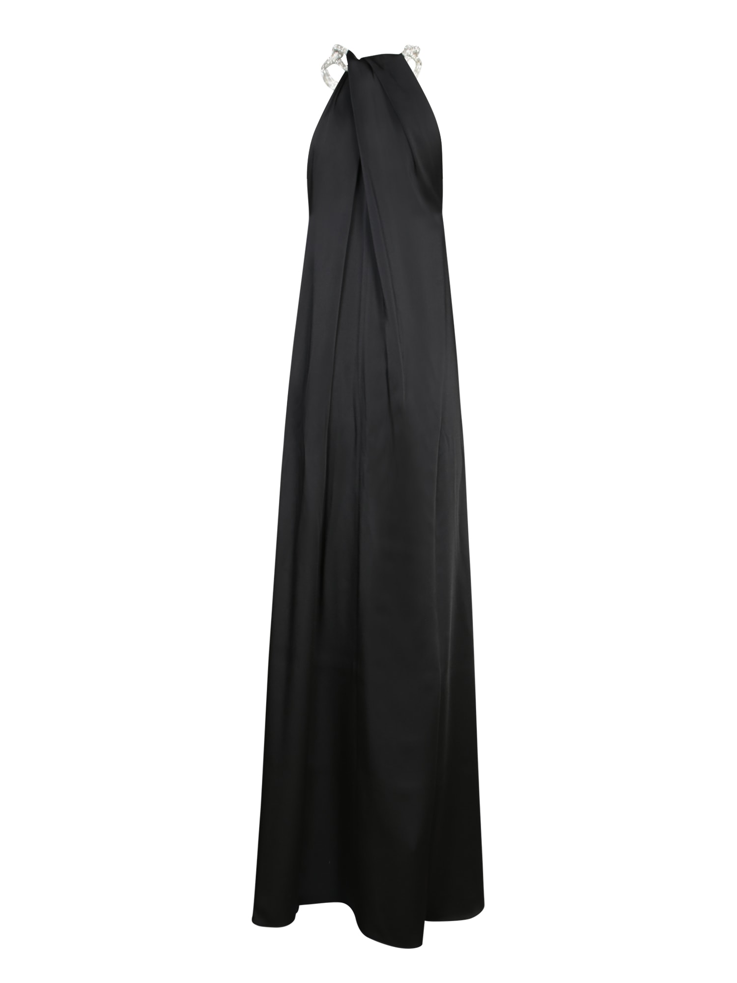 Shop Stella Mccartney Black Crystal Halter Long Dress