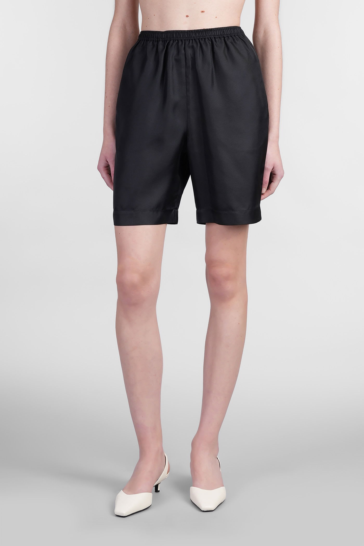 Loulou Studio Zinia Shorts In Black Silk