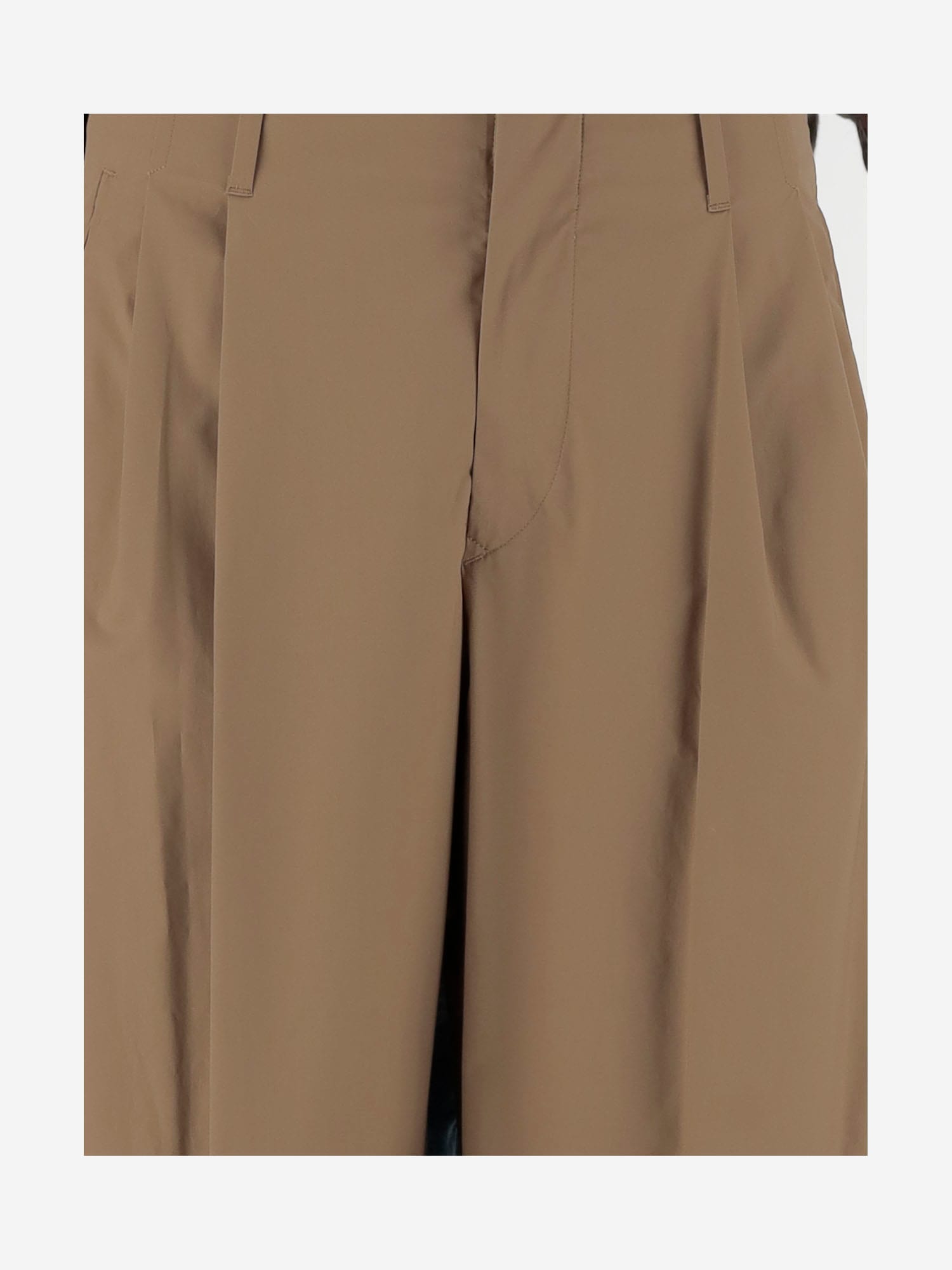Darkpark Tailored Pleated Cuff Pant In Brown