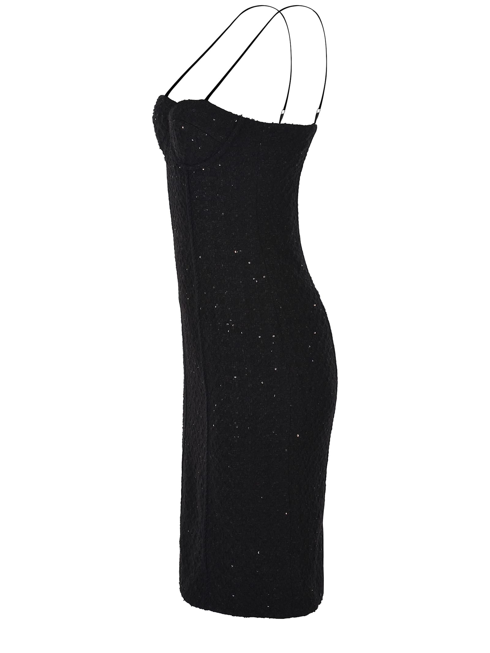 Rotate Birger Christensen Rotate Birgerchristensen Boucle Midi Dress In Black