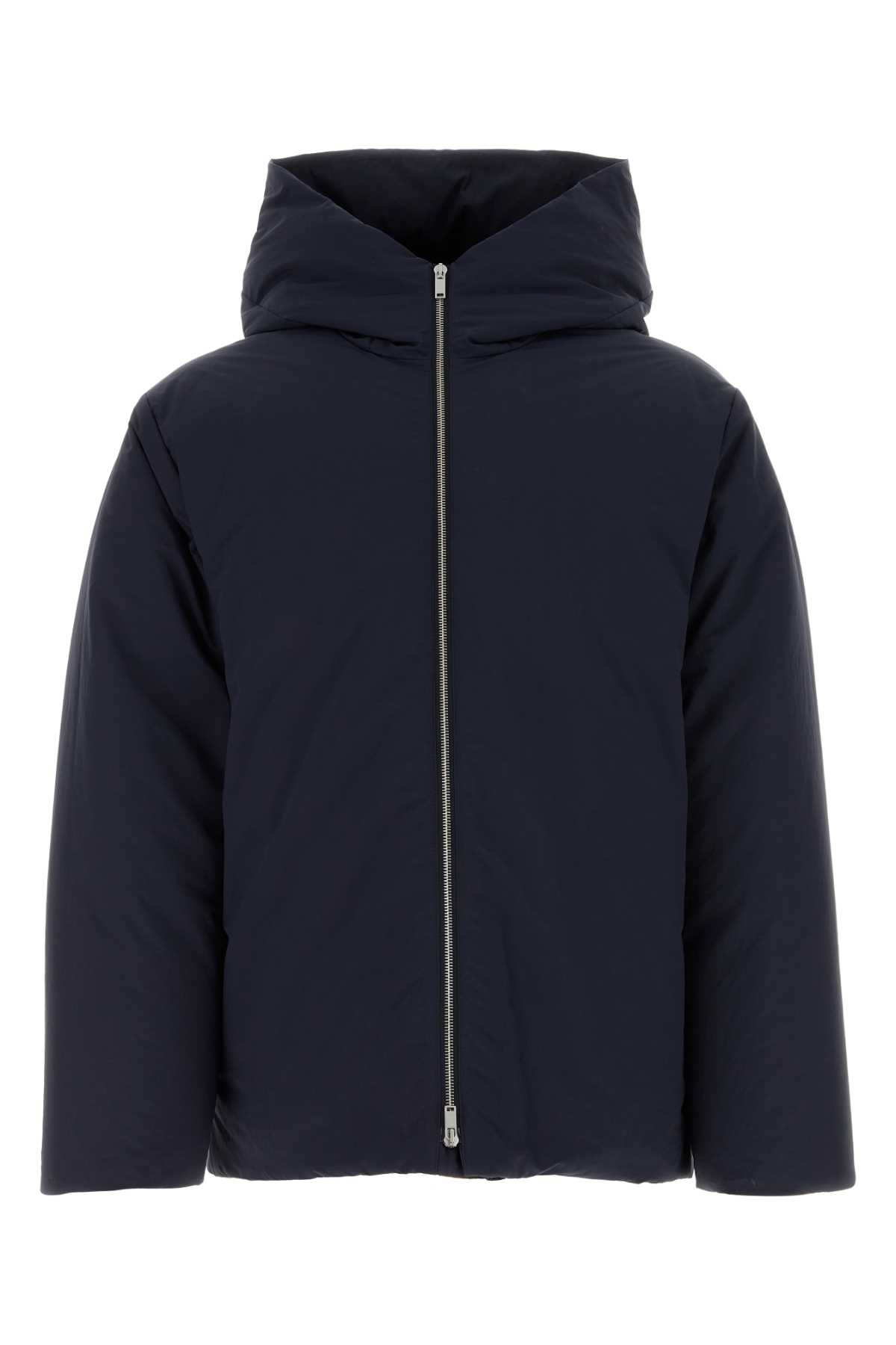 Shop Jil Sander Navy Blue Polyester Down Jacket In 402