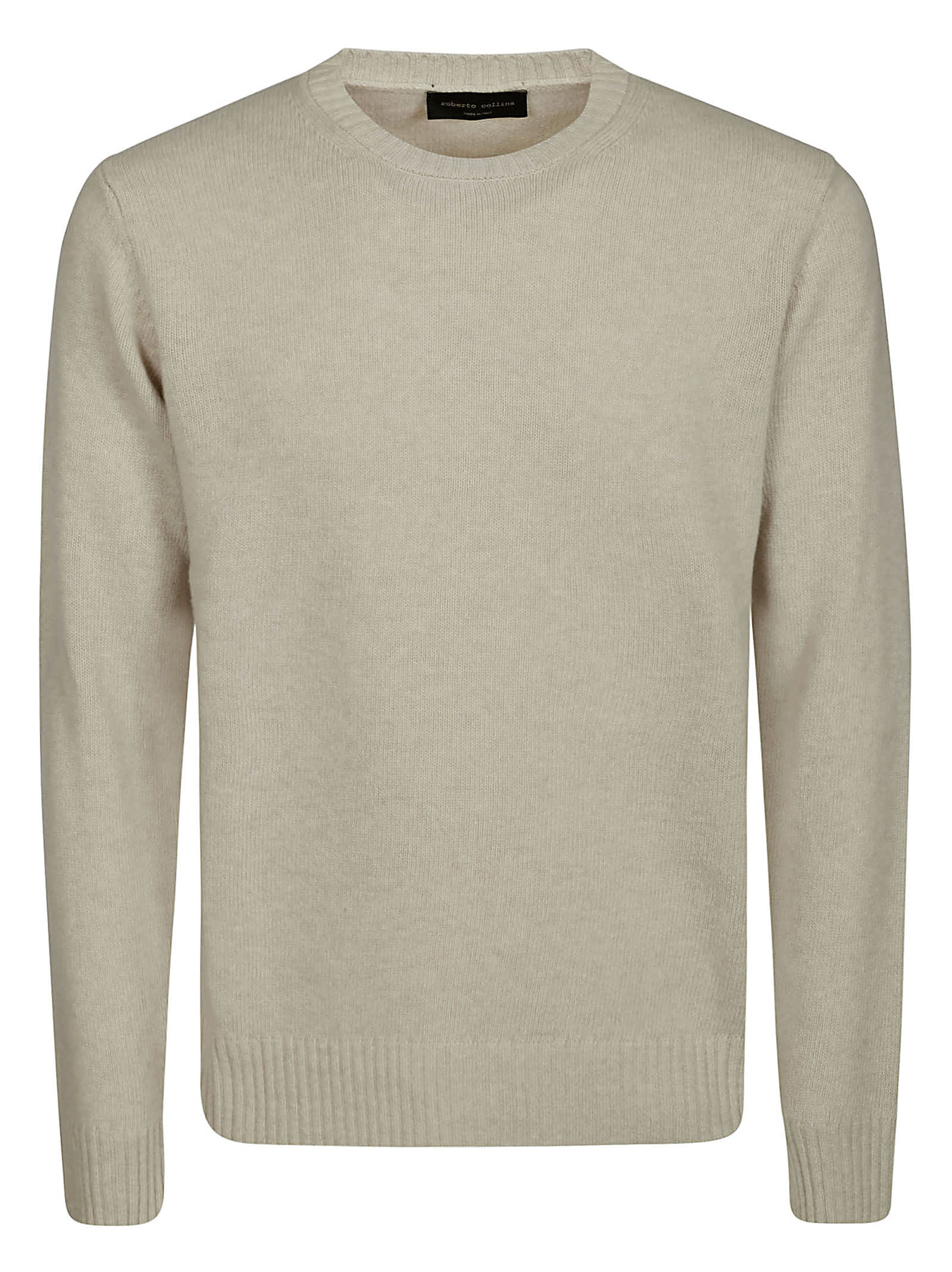 Shop Roberto Collina Knit Ls Roundneck In Pergamena