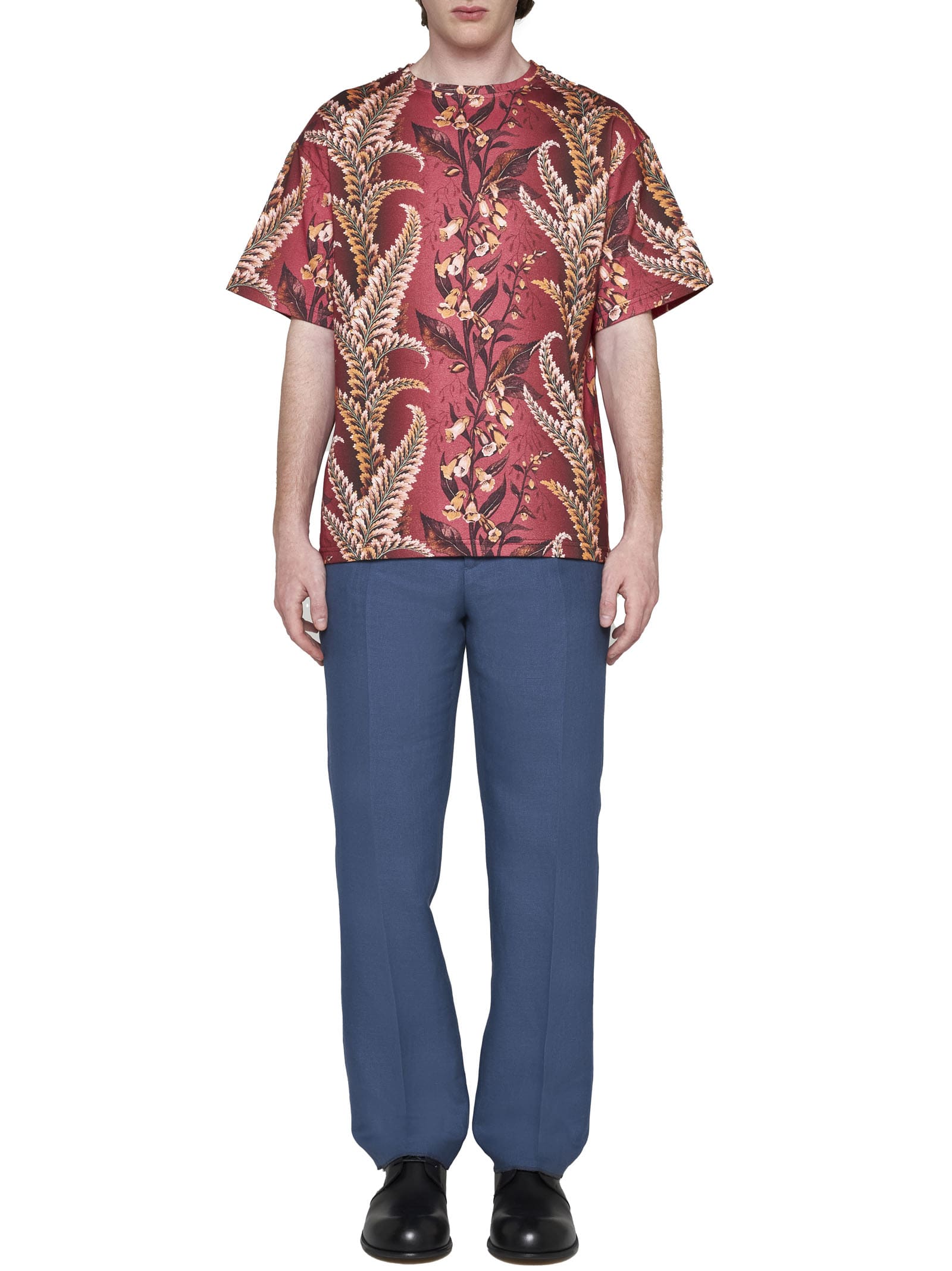 Shop Etro T-shirt In Stampa F.do Bordeaux