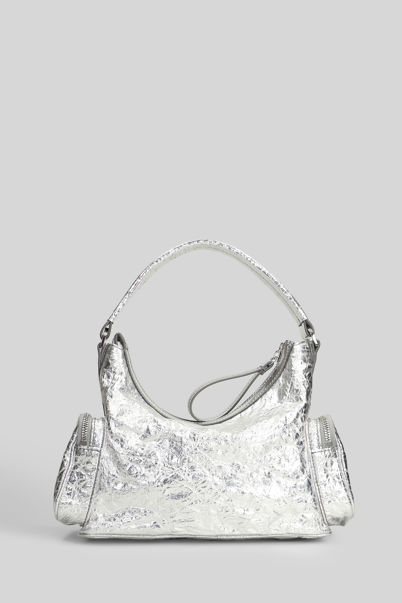 Stella Mccartney Dartmoor Small Shoulder Bag In Silver Polyamide In Silver