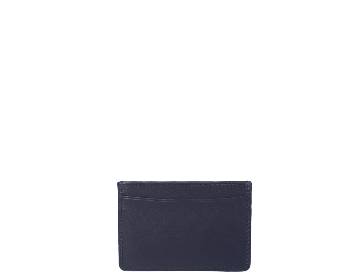 Apc Leather Card Holder In Dark Navy