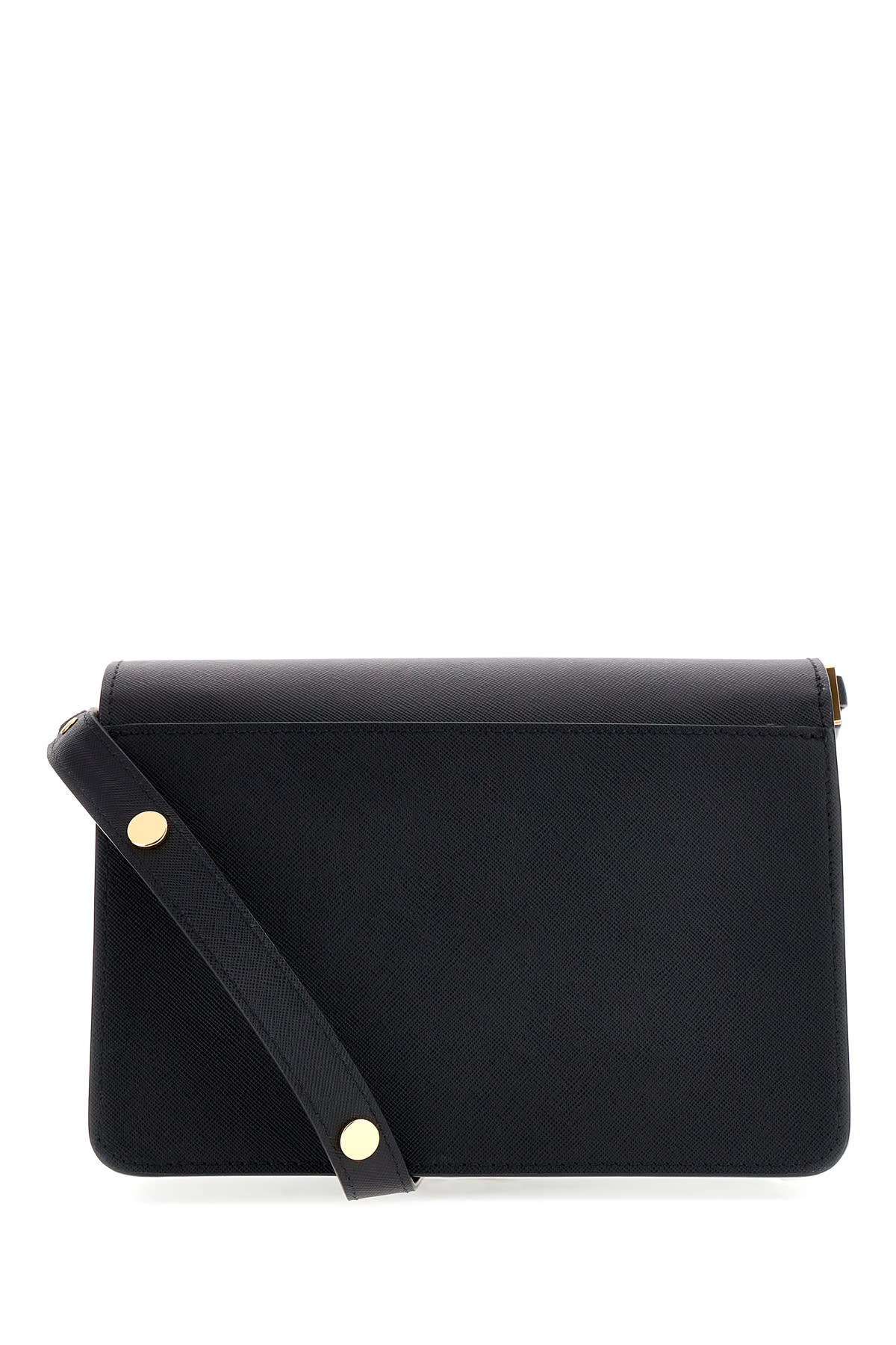 Shop Marni Black Leather Trunk Crossbody Bag