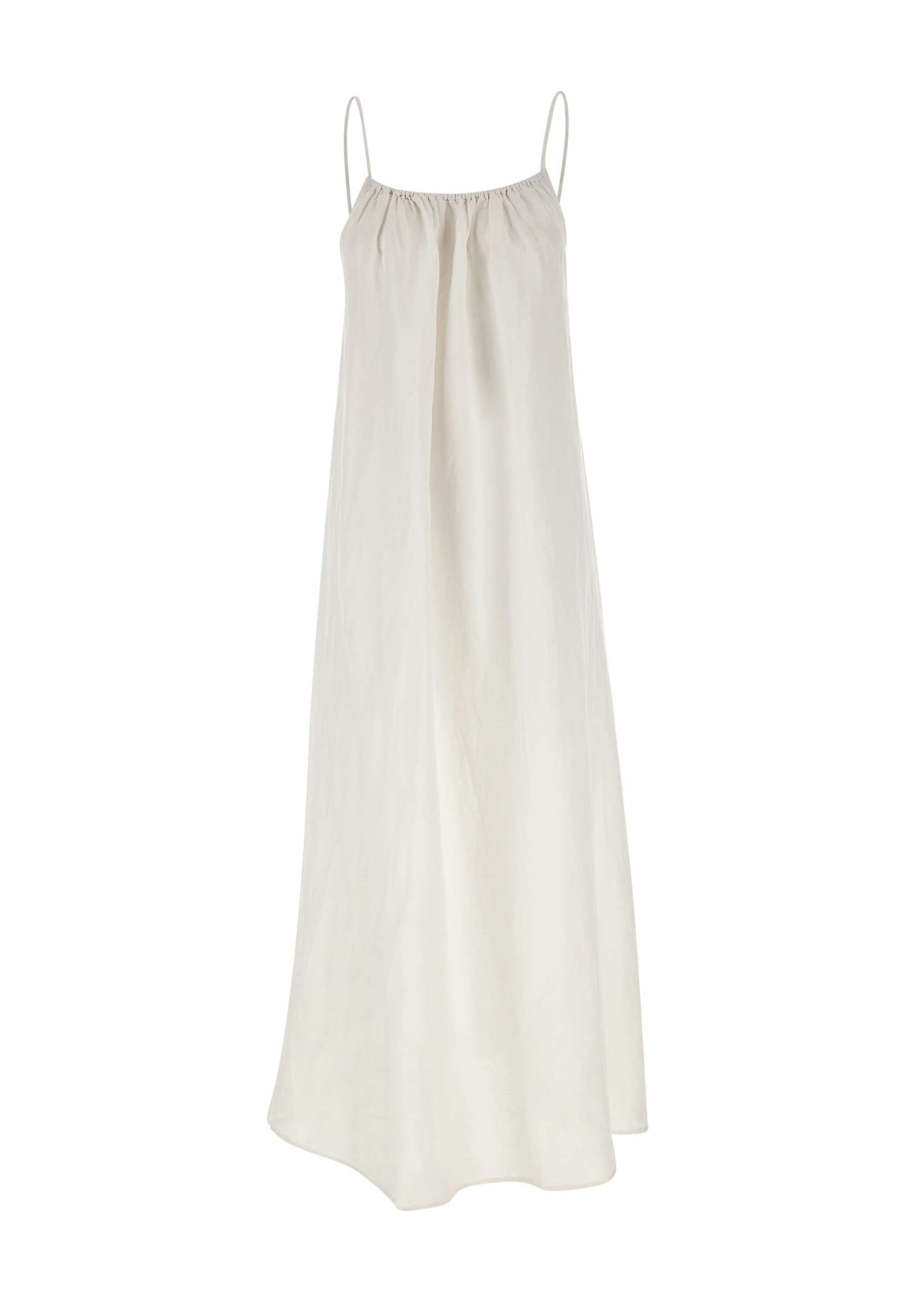 Shop Sun 68 Tank Linen And Viscose Dress In White