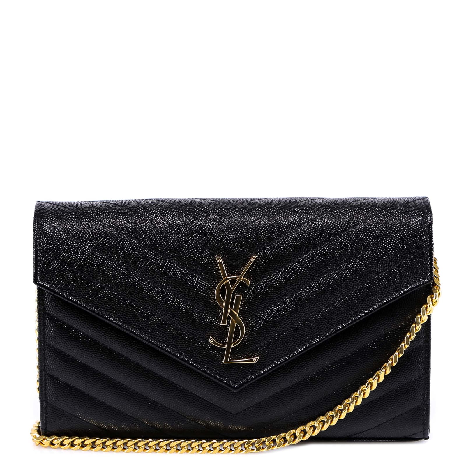 Shop Saint Laurent Monogram Shoulder Bag In Black