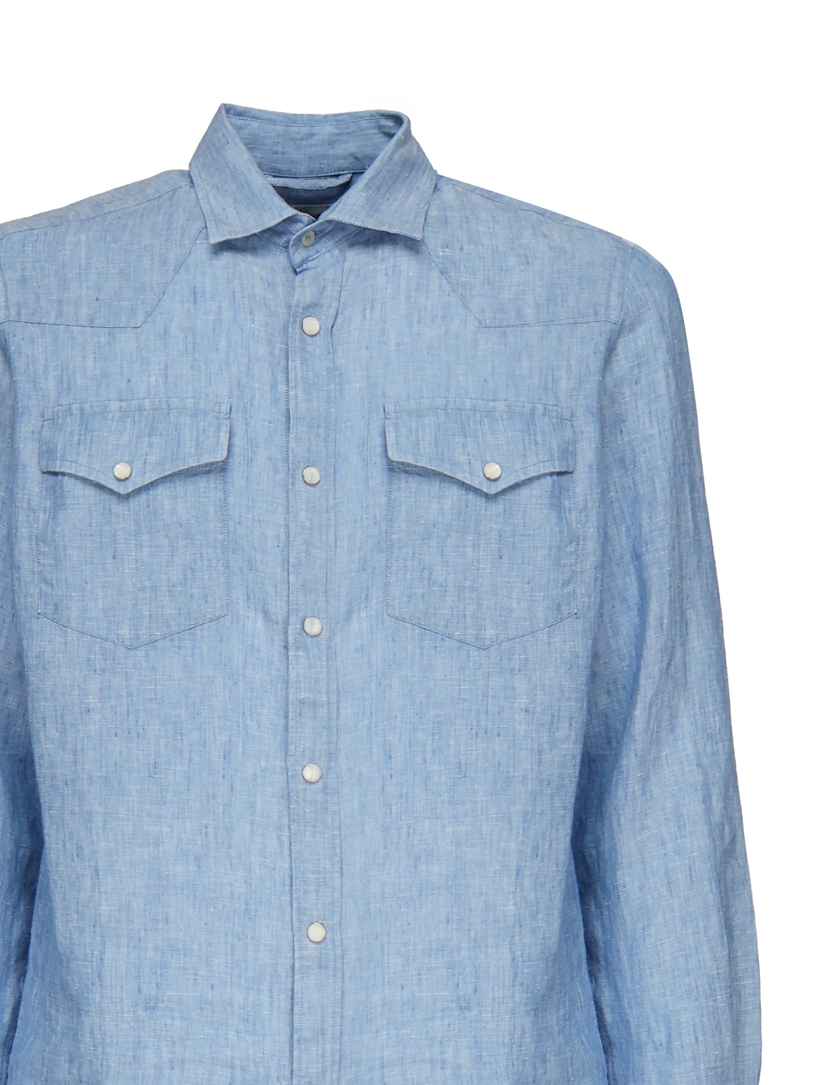 Mc2 Saint Barth Pockets Long-sleeve Shirt In Blue