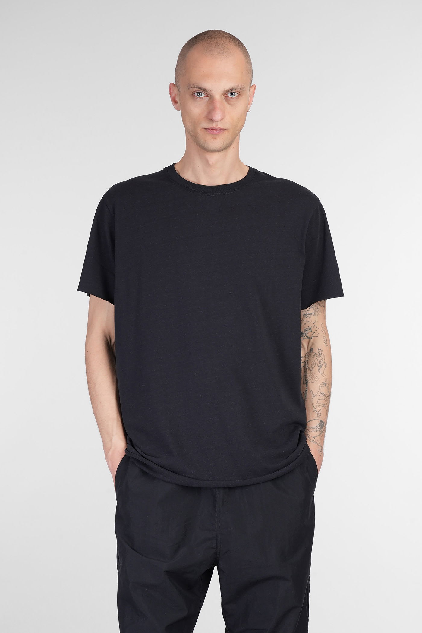 T-shirt In Black Cotton