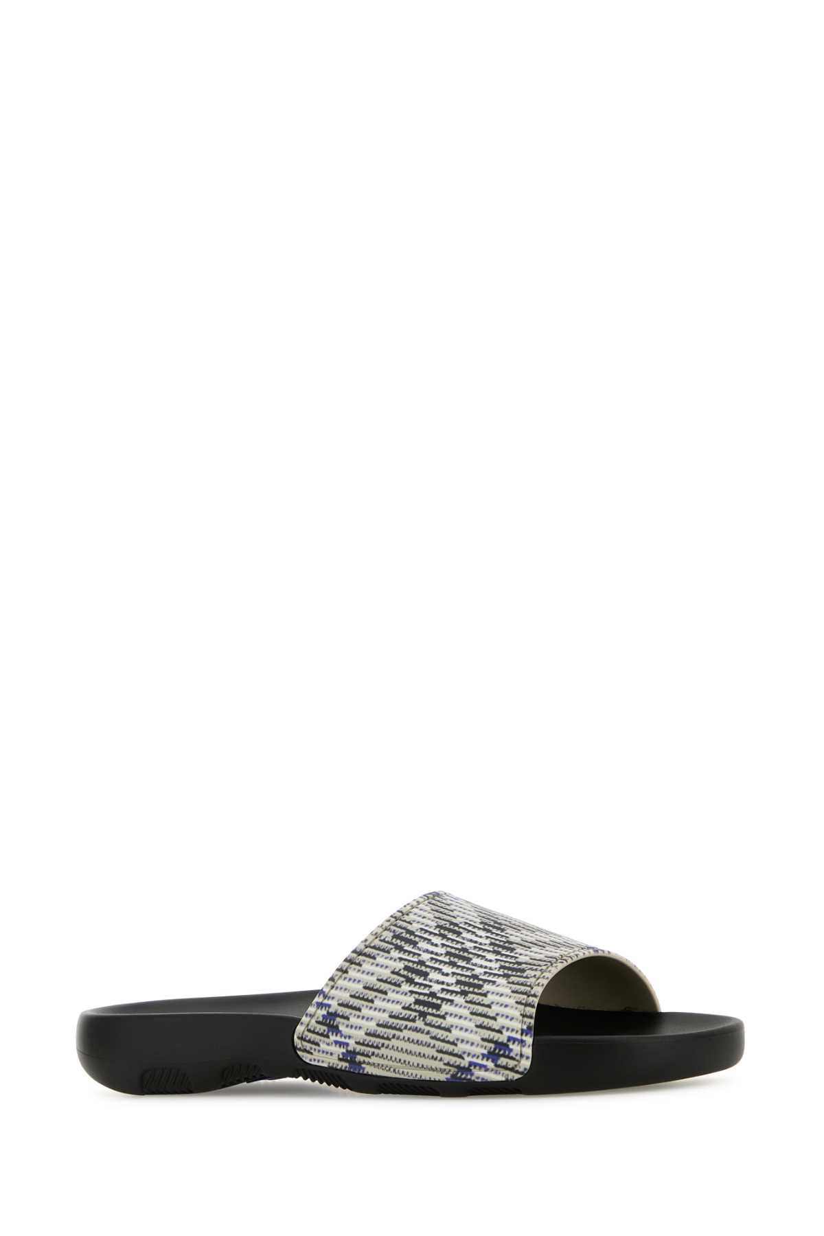 Burberry Beige Dive Check Slides In Lichenipcheck