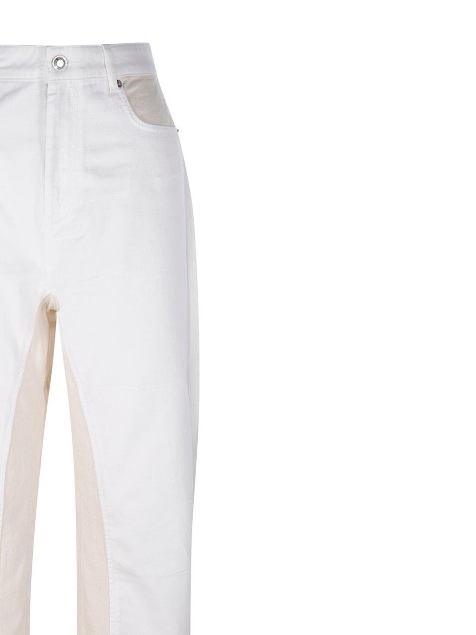 Shop Sportmax Logo Patch Straight Leg Jeans In White