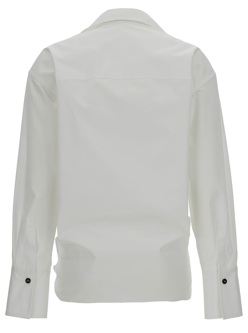 Shop Ferragamo White Shirt With Knot Detail In Cotton Woman
