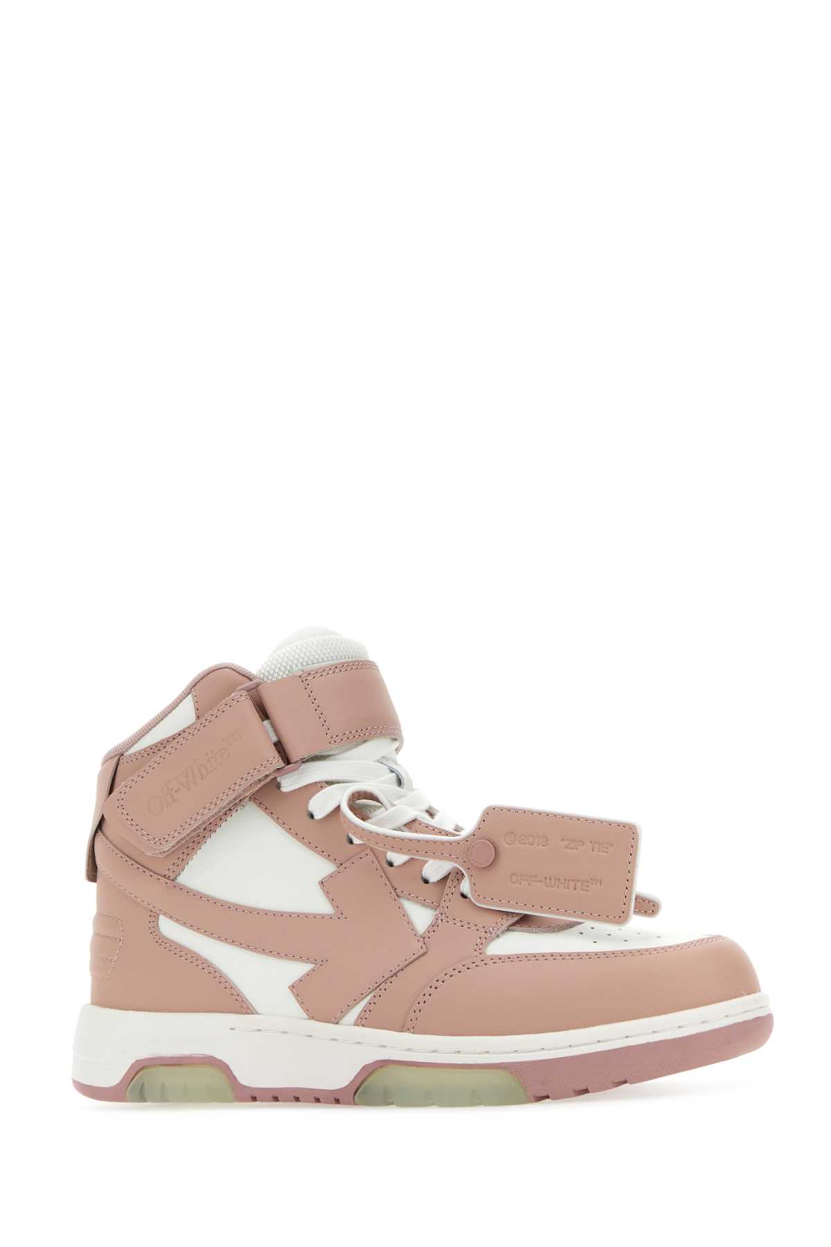 Shop Off-white Sneakers Out Of Office In Pelle Bicolor In Whitepink