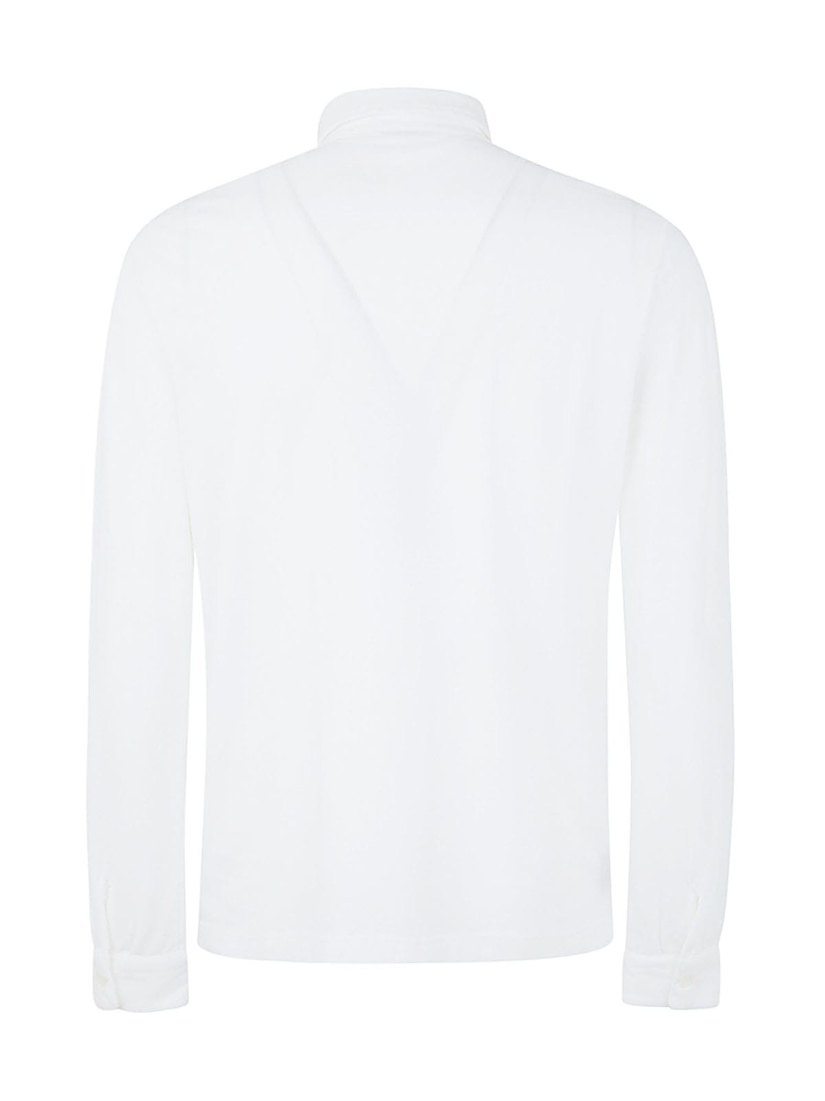 Shop Zanone Long Sleeves Polo In White