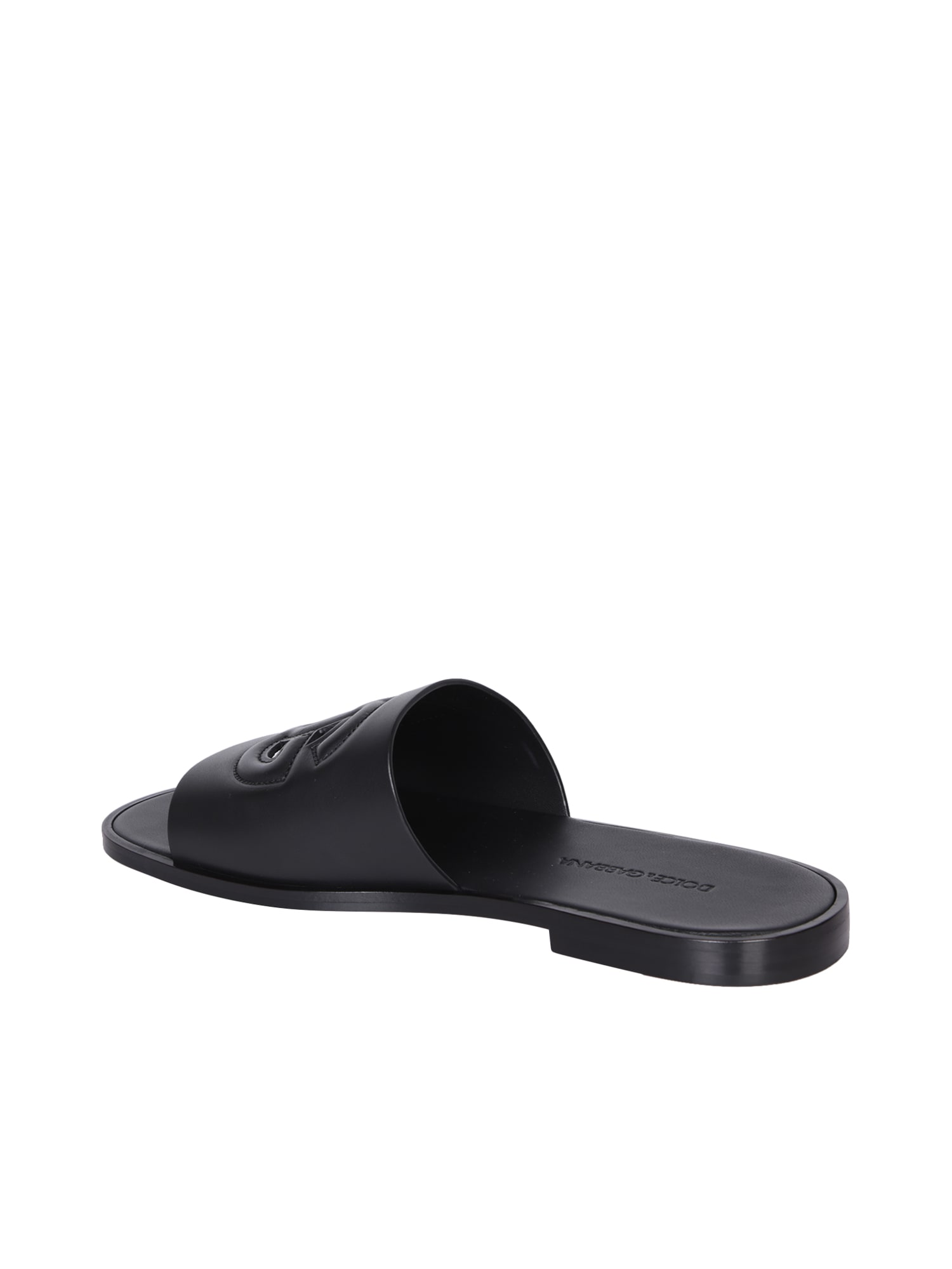 Shop Dolce & Gabbana Logo Black Sandals