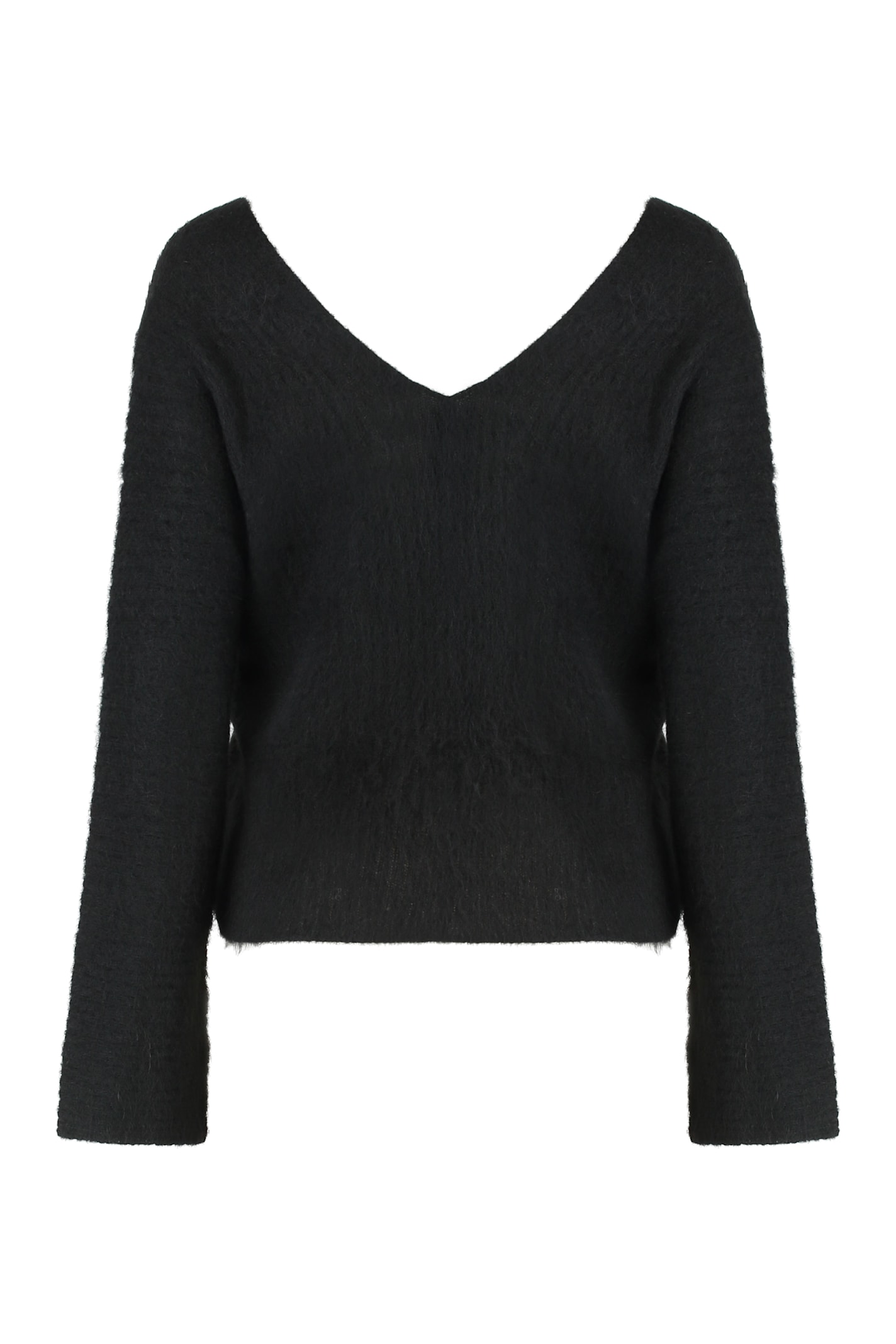Calvin Klein Cardigan In Mixed Alpaca In Black