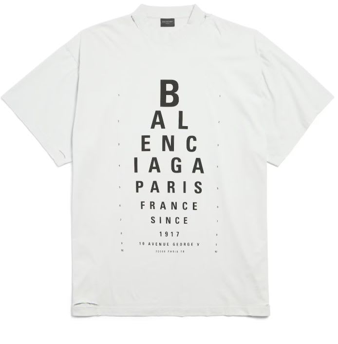 Balenciaga Optical Cotton T-shirt In Dirty White/black