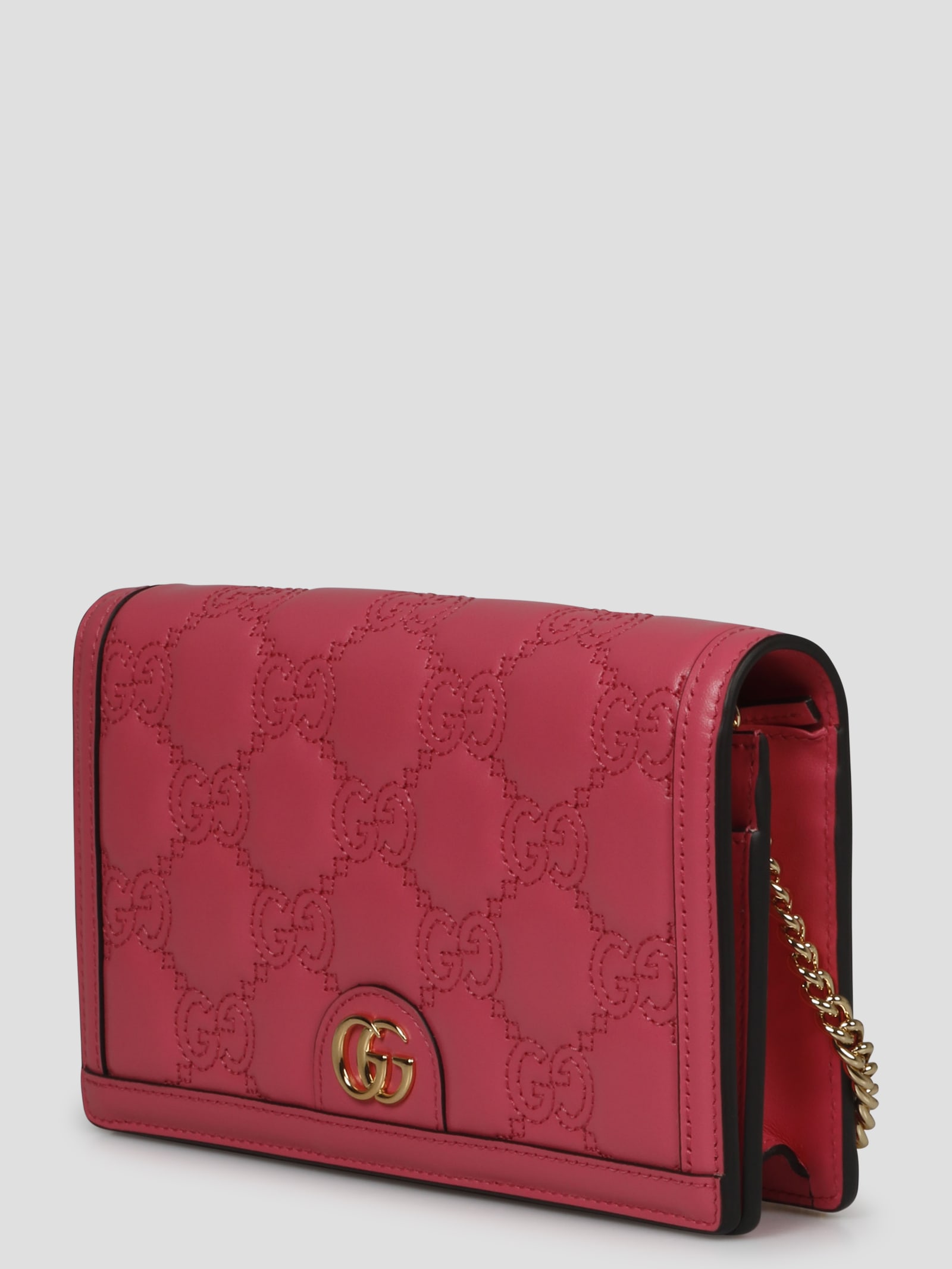 GUCCI Marmont GG Matelasse Leather Zip Around Wallet Pink - 15% OFF