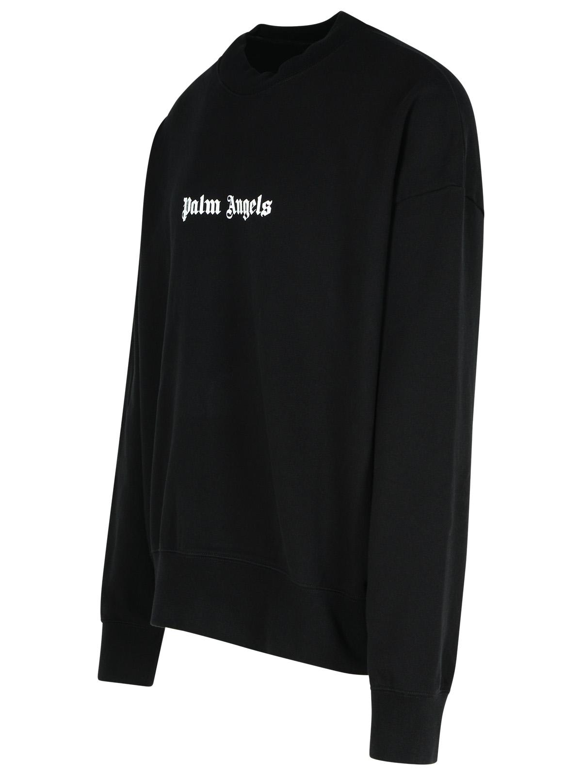 Shop Palm Angels Black Cotton Sweatshirt In Nero