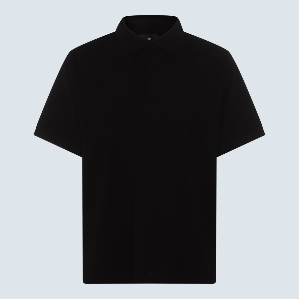 Shop Y-3 Black Cotton Polo Shirt