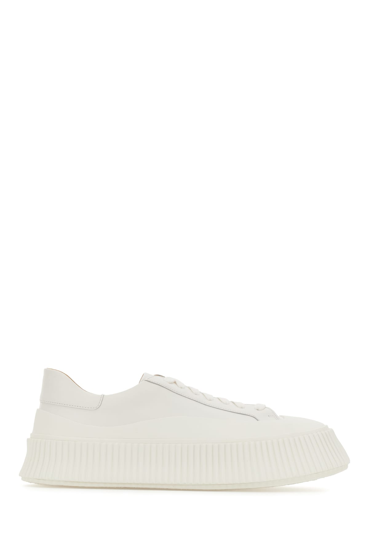 Jil Sander Ivory Leather Sneakers In 102