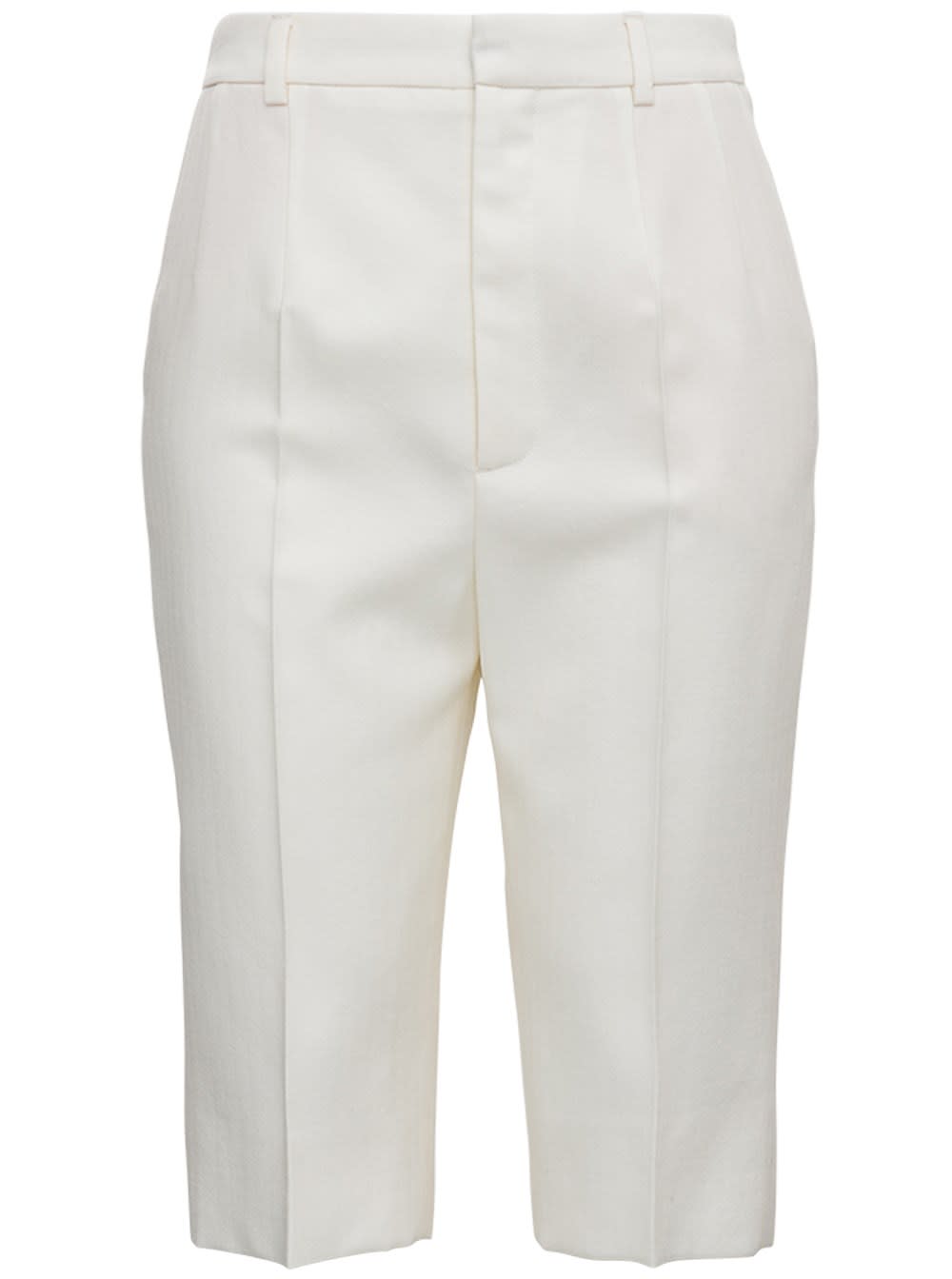 Saint Laurent White Wool Bermuda Shorts