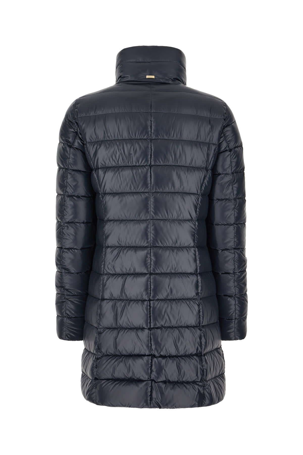 Shop Herno Navy Blue Nylon Maria Down Jacket