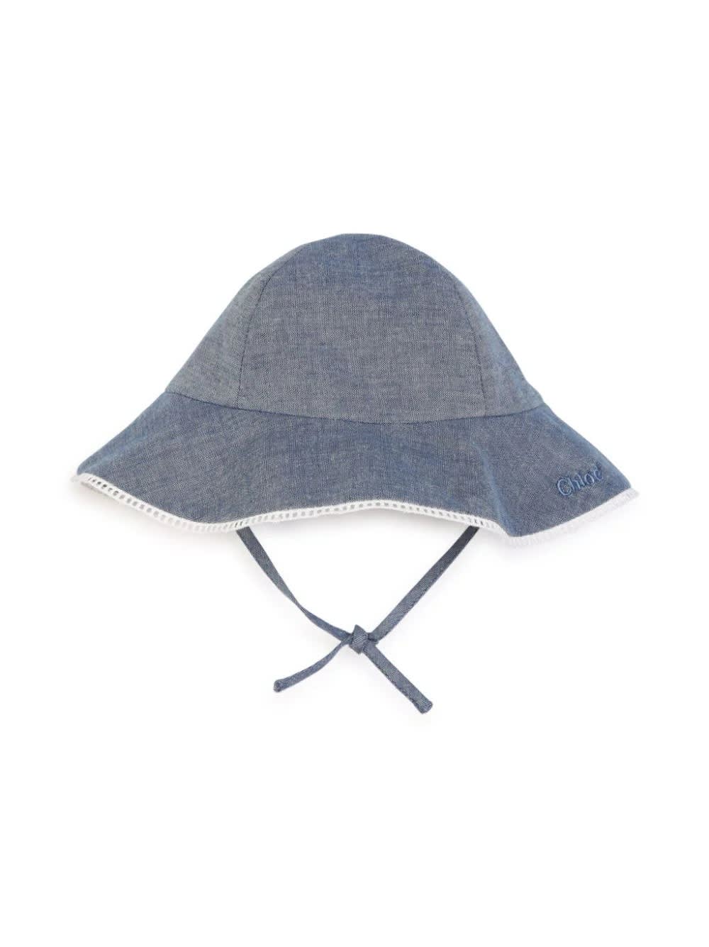 Shop Chloé Blue Denim Dress With Hat