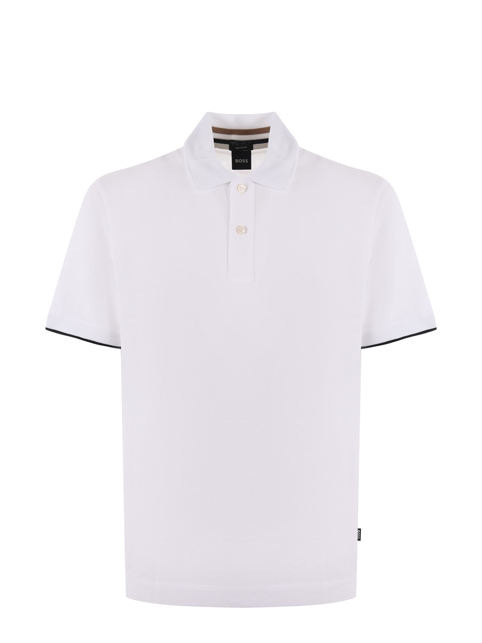 Shop Hugo Boss Boss Polo Shirt In White