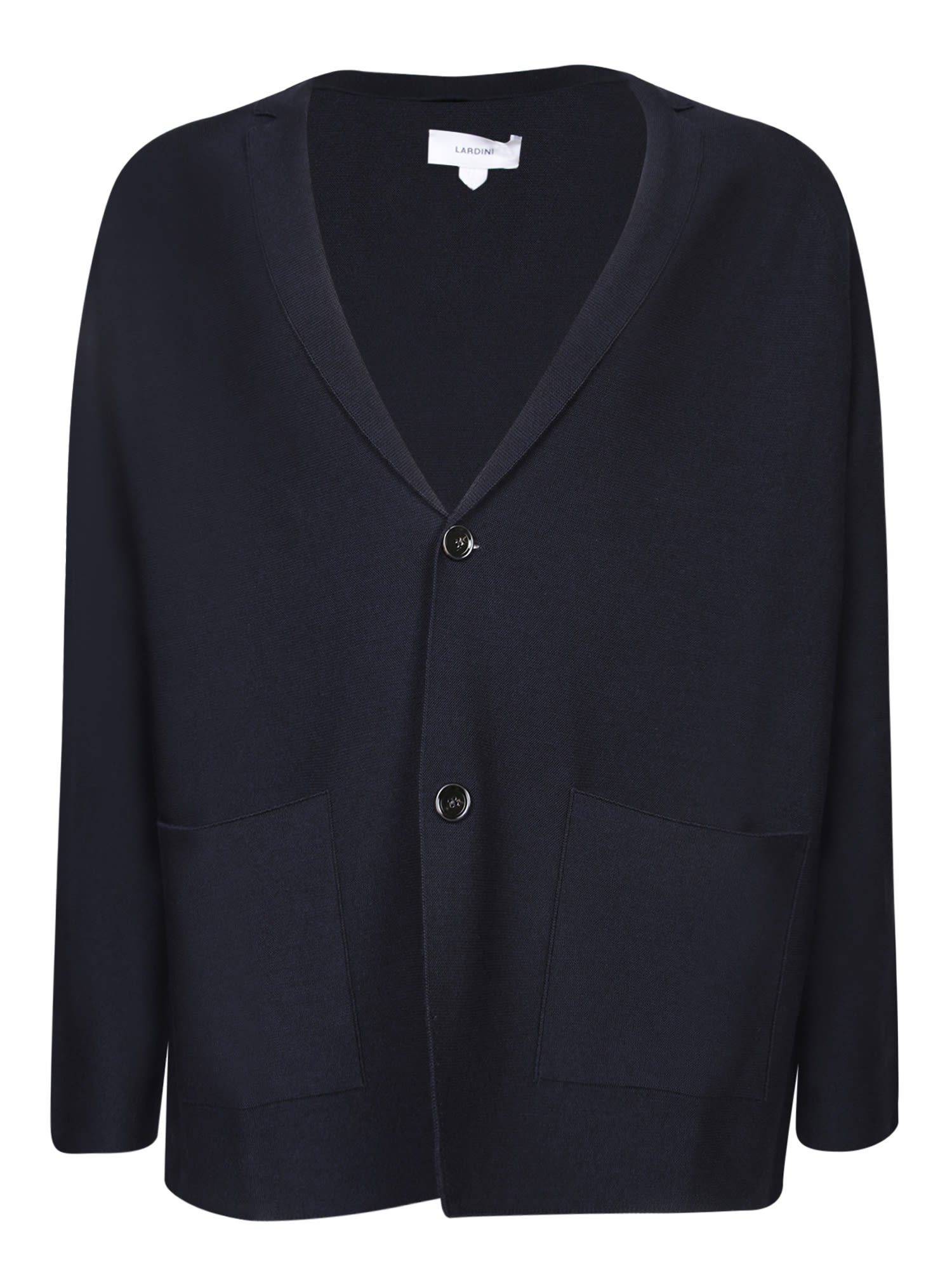 Shop Lardini Wool And Silk Blue Cardigan