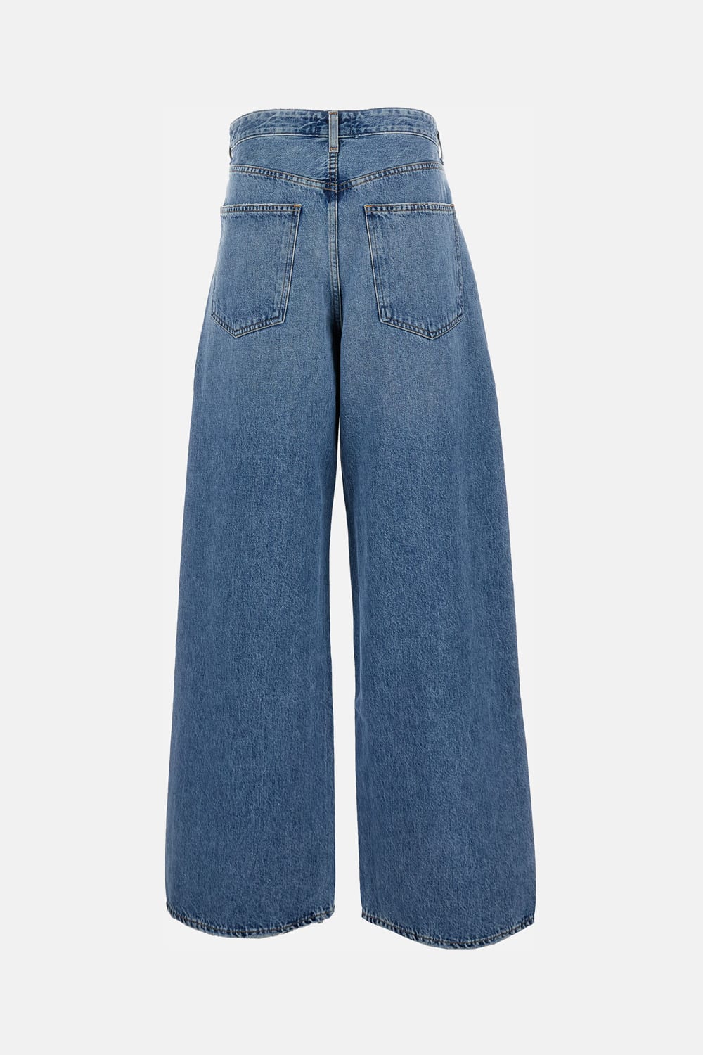 Agolde Wide-leg Light Blue Denim Jeans With Classic Five-pocket Design