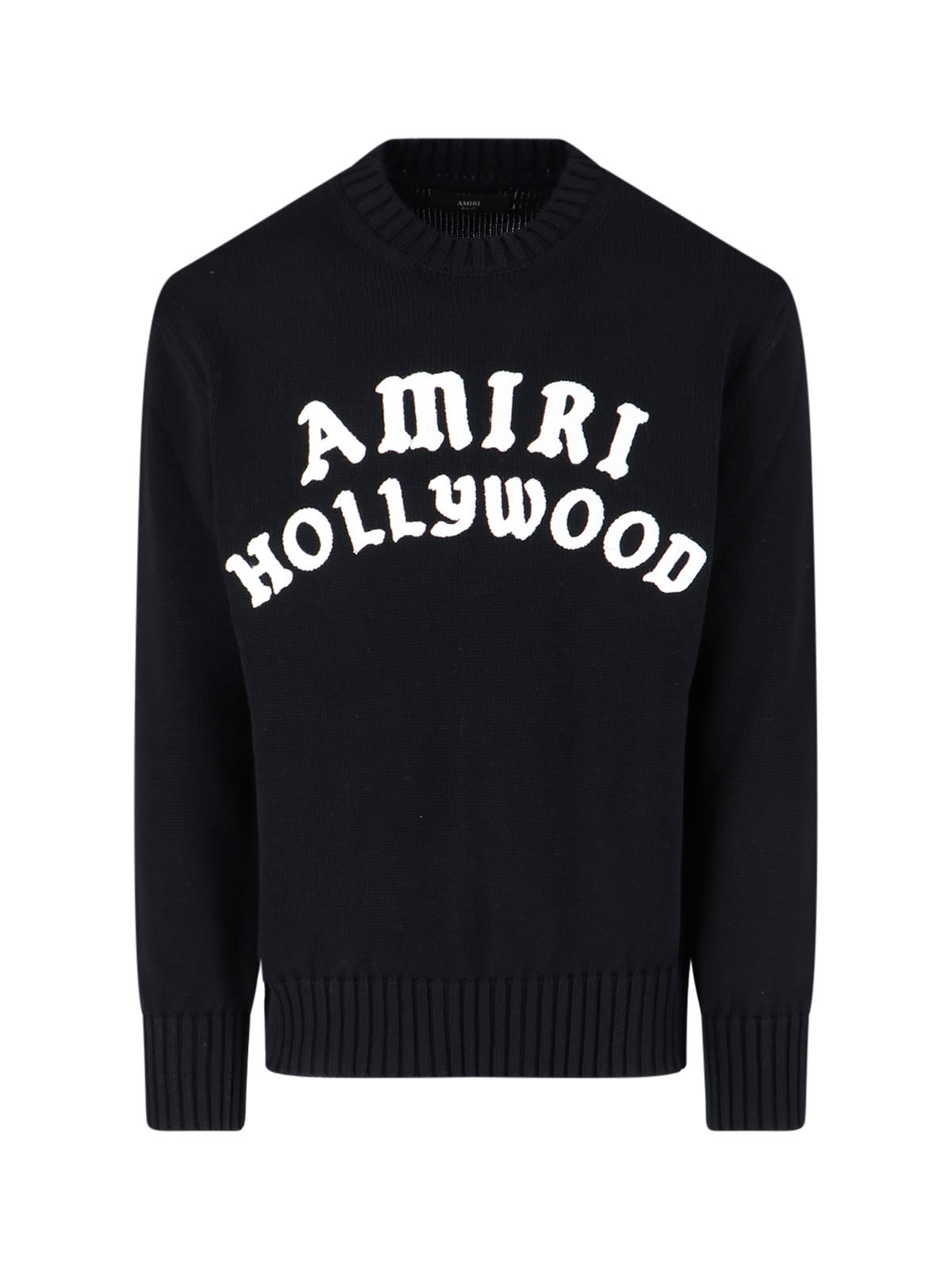 Amiri Black Sweater With Maxi Logo Lettering On The Front In Black