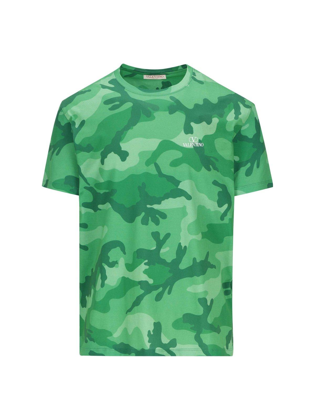 Valentino Camouflage Printed Crewneck T-shirt