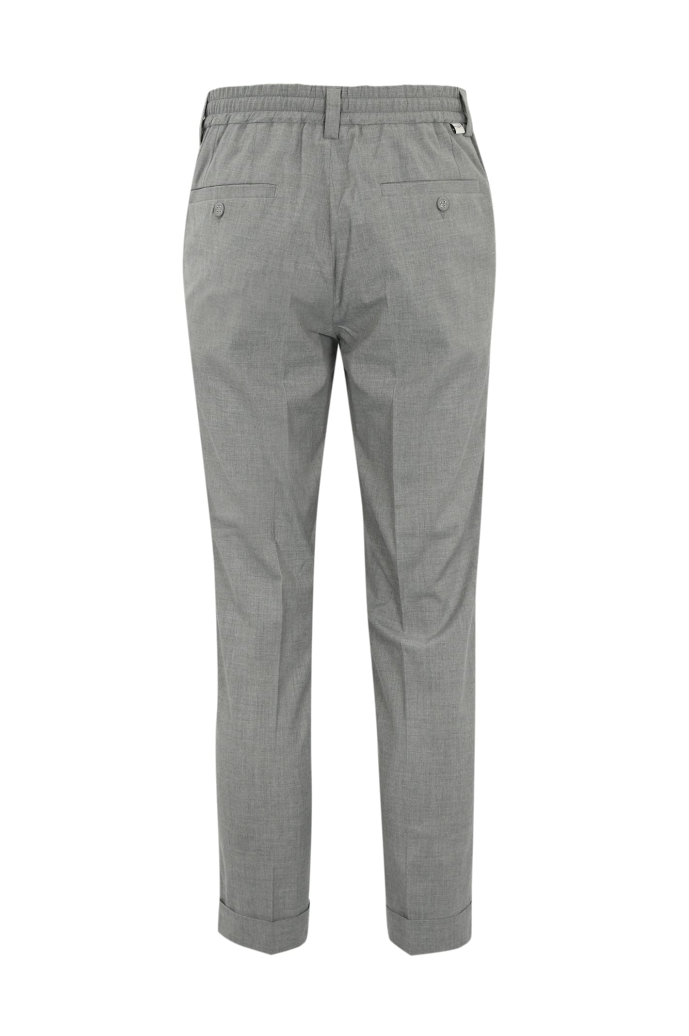 Paolo Pecora Viscose Blend Pleated Trousers In Grigio Chiaro Melange