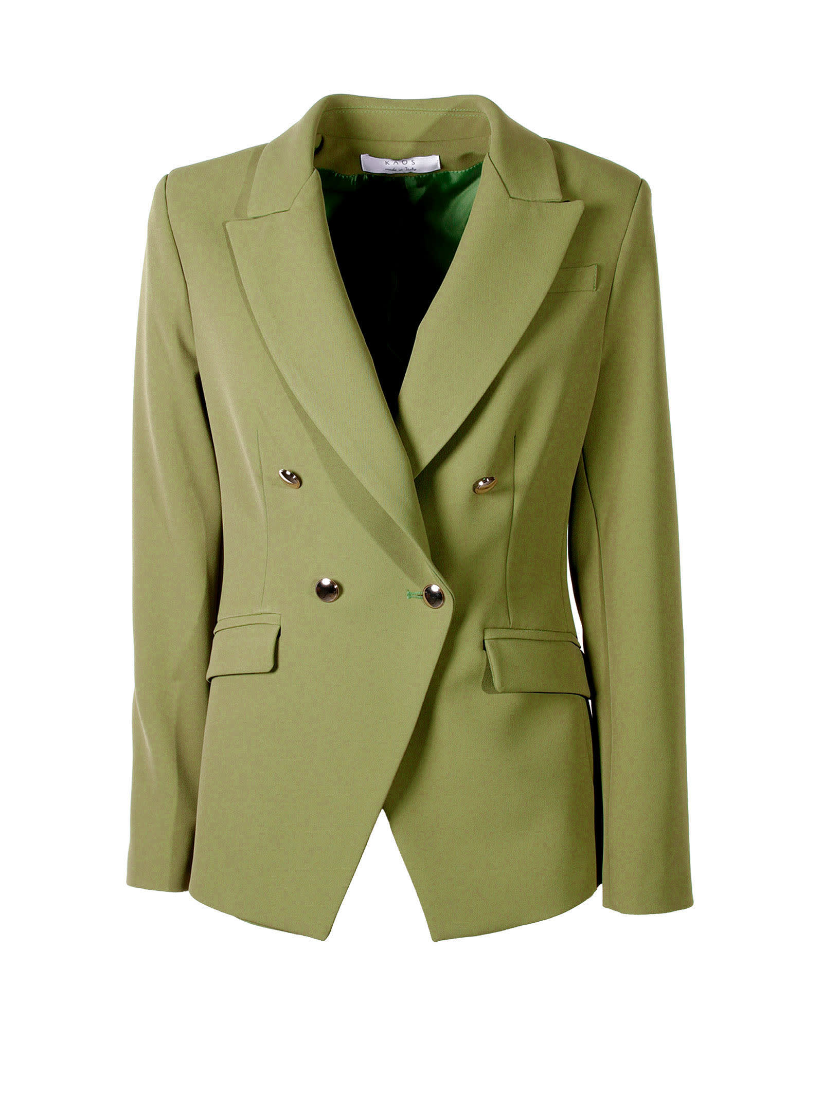 Kaos Woman Suit Jacket Acid Green Size 2 Cotton In Verde