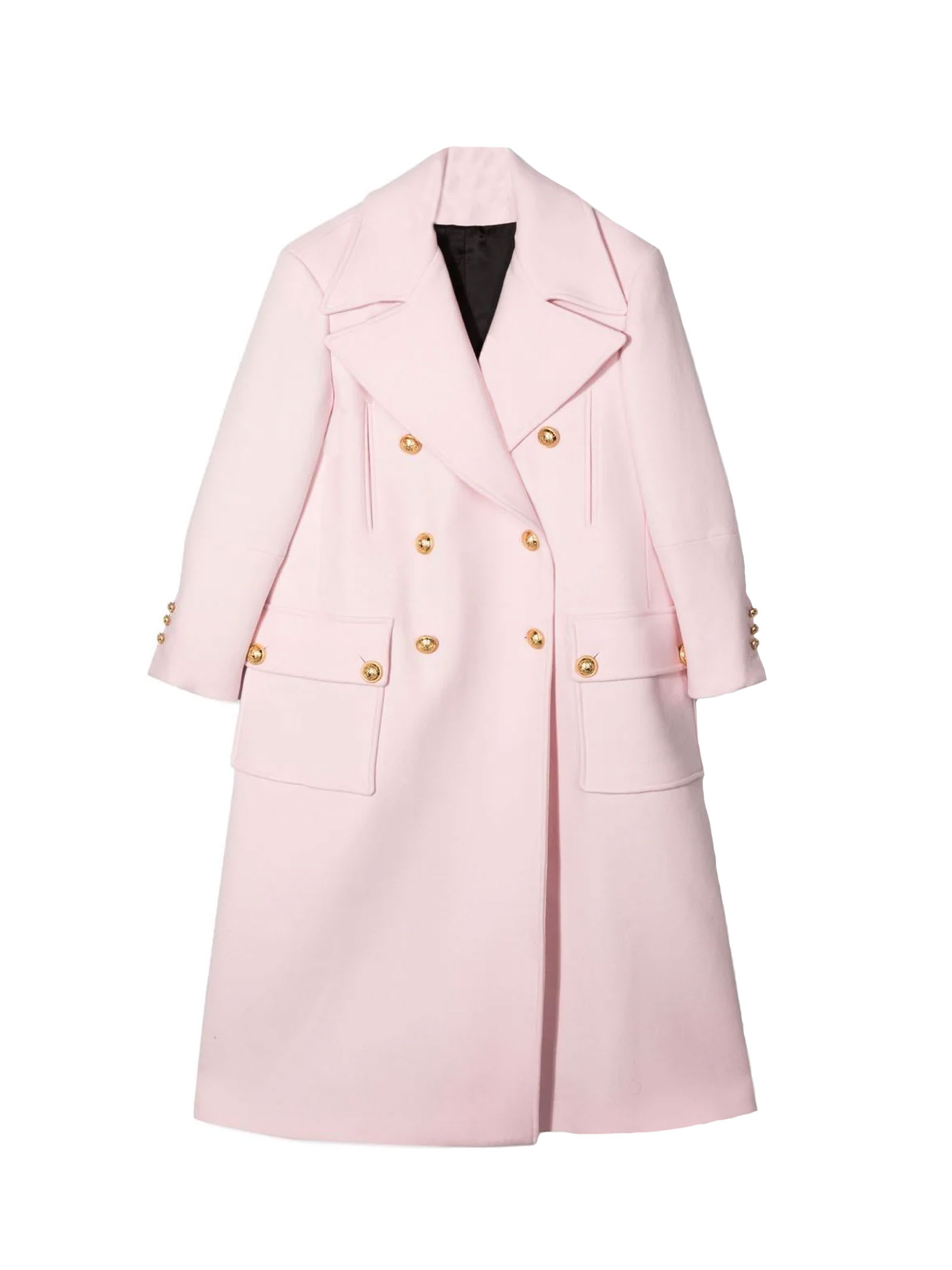Balmain Pink Double-breasted Coat