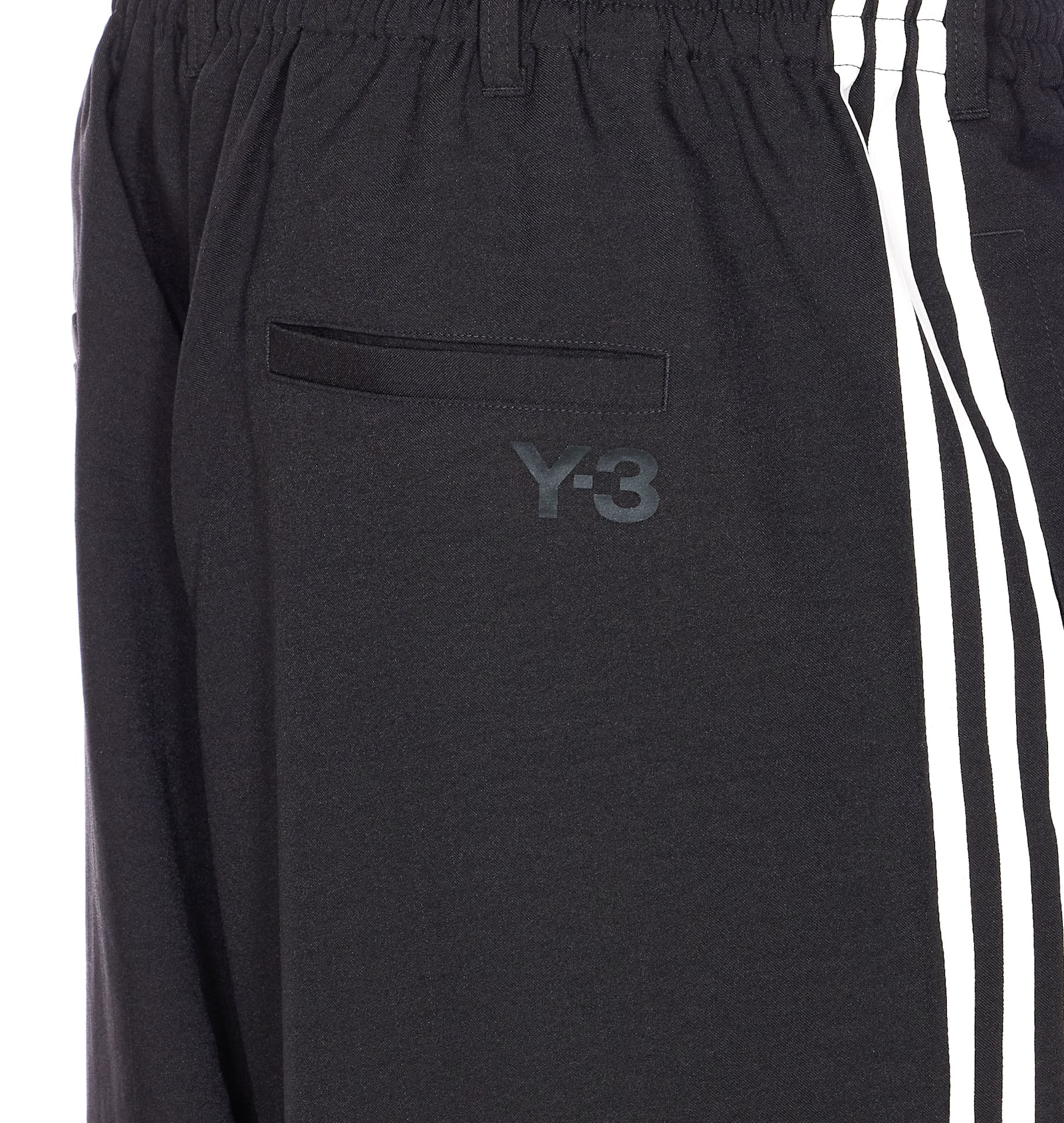 Y-3 3-stripes Logo Trousers In Black