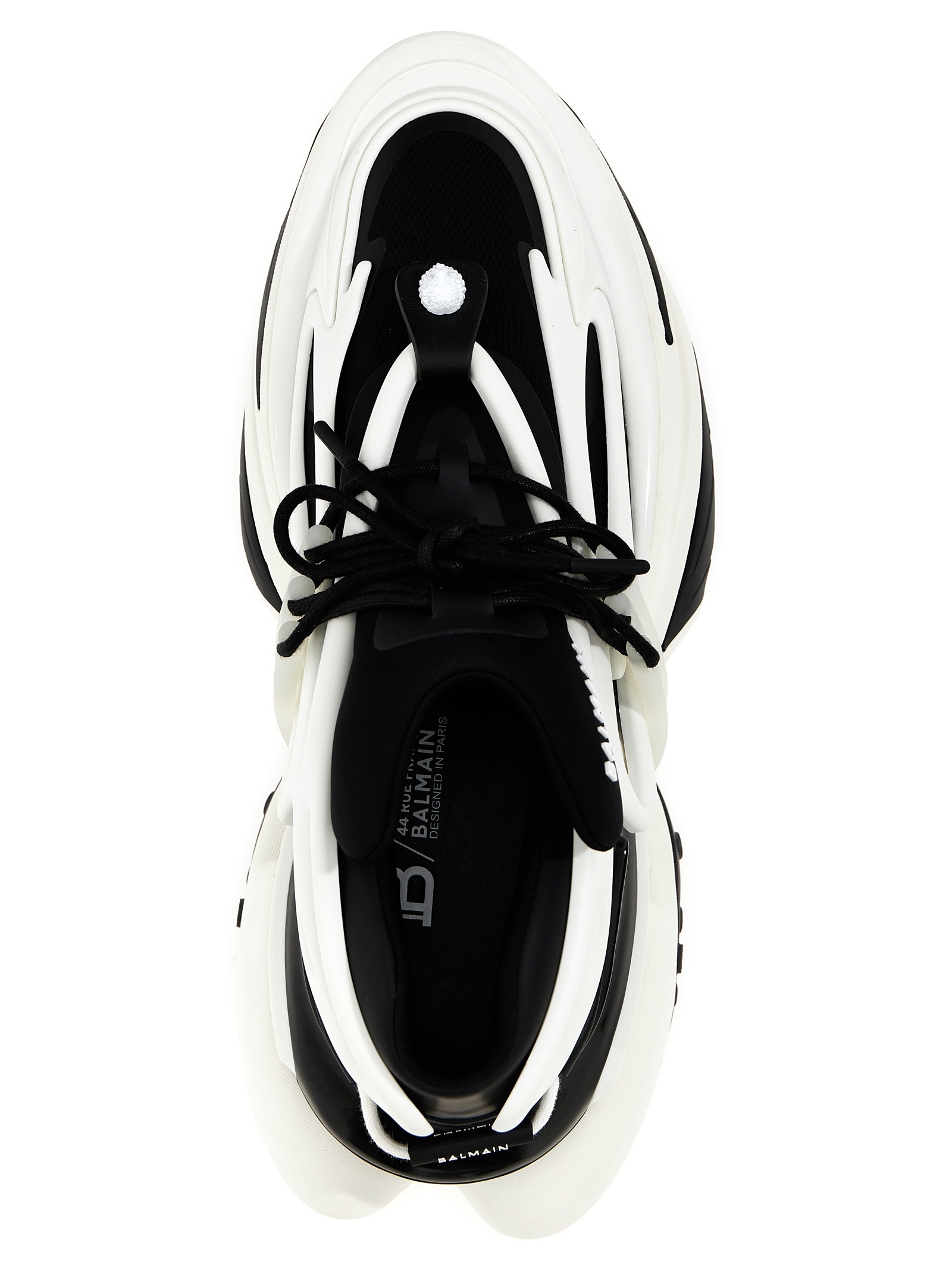 Shop Balmain Unicorn Sneakers In White/black