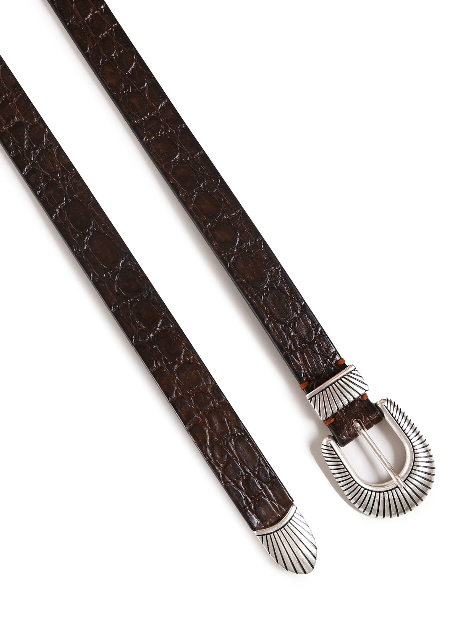 Shop Eleventy Woven Calfskin Belt In Brown