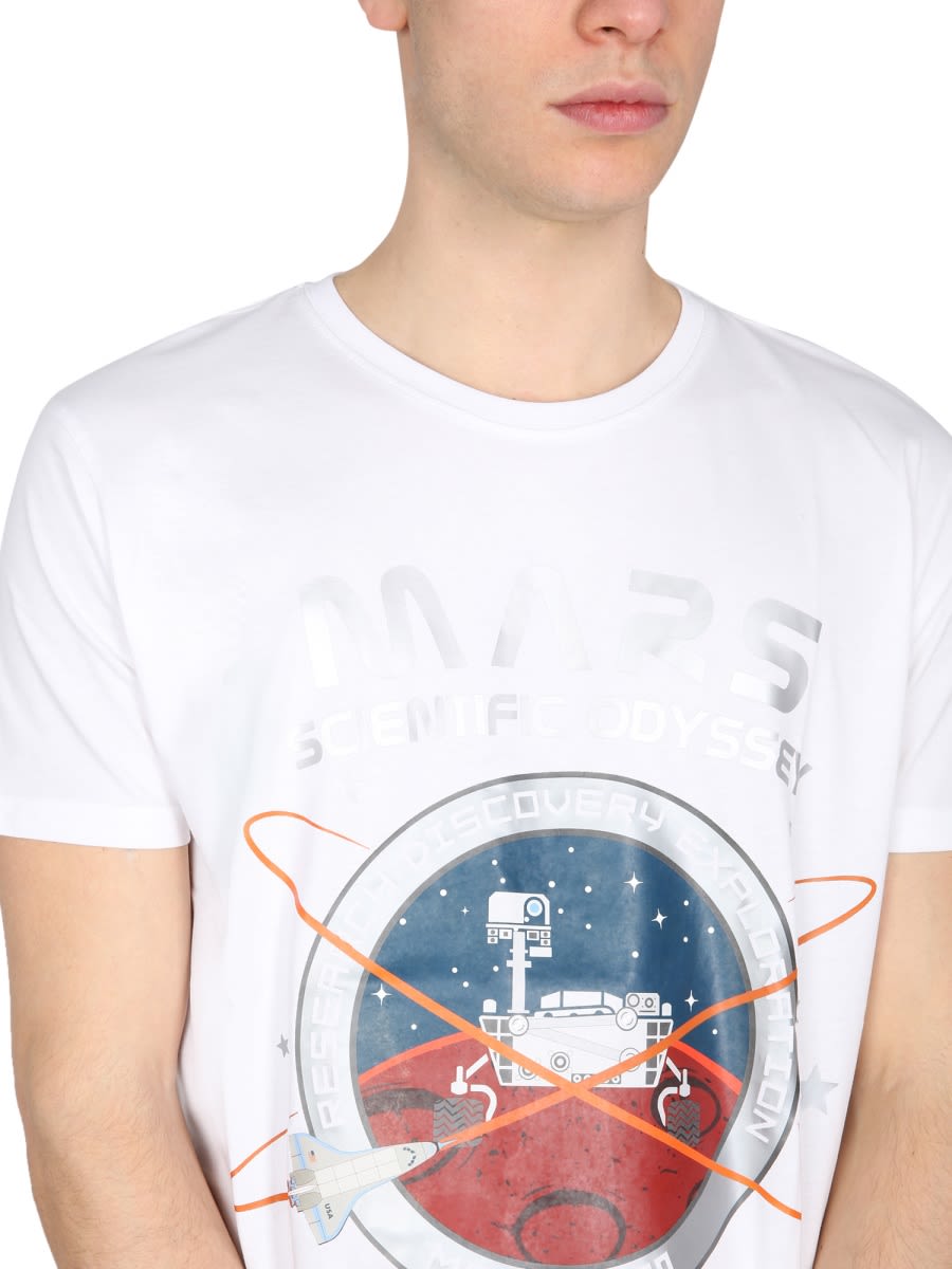 Shop Alpha Industries Mission To Mars T-shirt In White